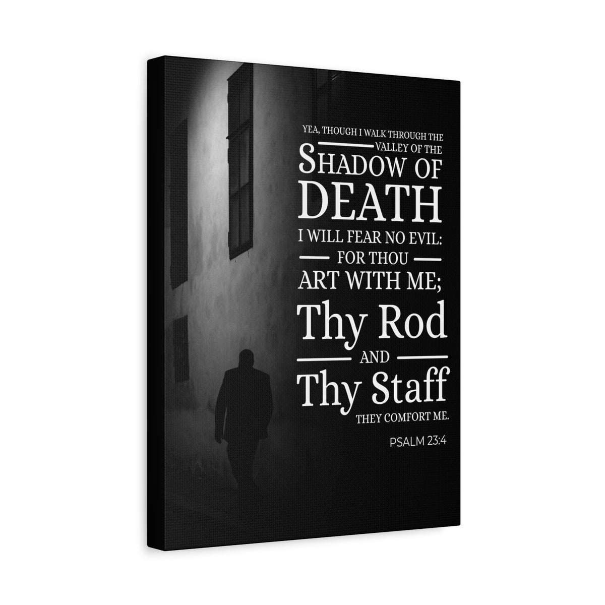 Scripture Canvas Shadow of Death Psalm 23:4 Christian Wall Art Bible Verse Print Ready to Hang-Express Your Love Gifts