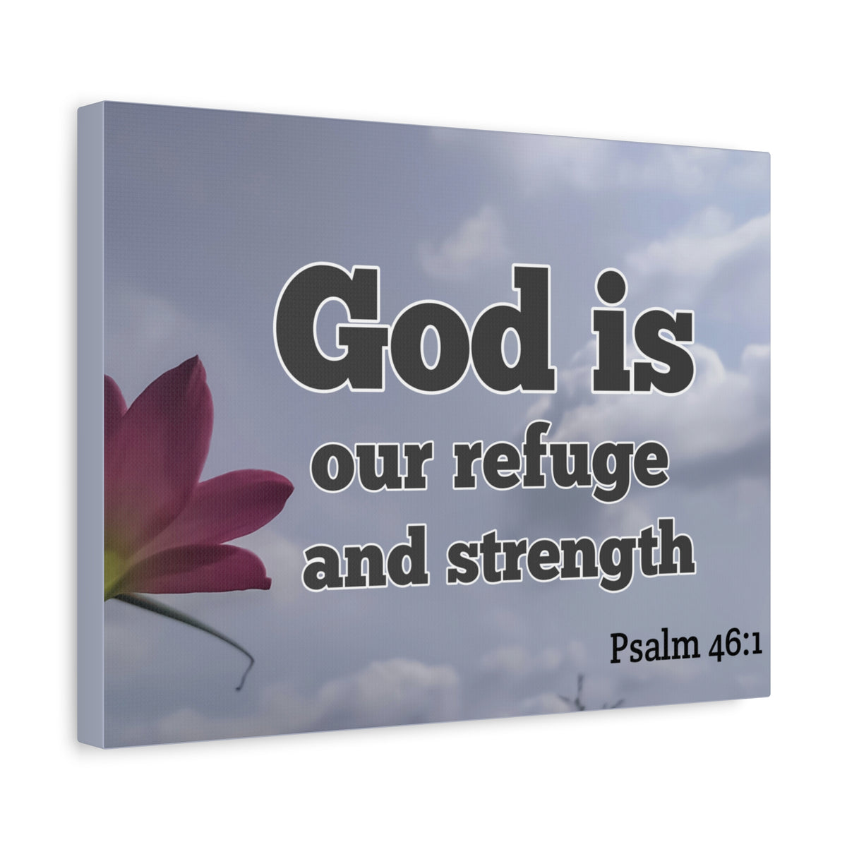 Scripture Canvas Refuge And Strength Psalm 46:1 Christian Wall Art Bible Verse Print Ready to Hang-Express Your Love Gifts