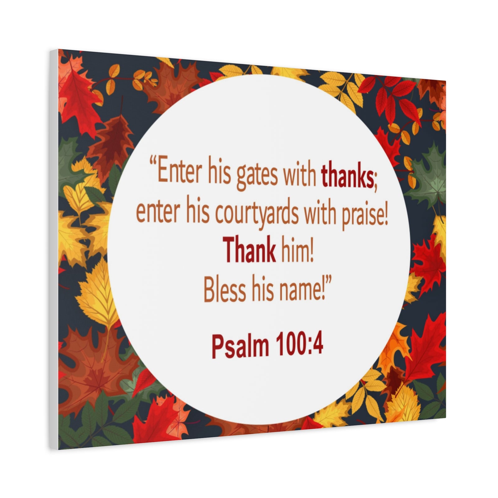 Scripture Walls Gates With Thanks Psalm 100:4 Bible Verse Canvas Christian Wall Art Ready to Hang-Express Your Love Gifts