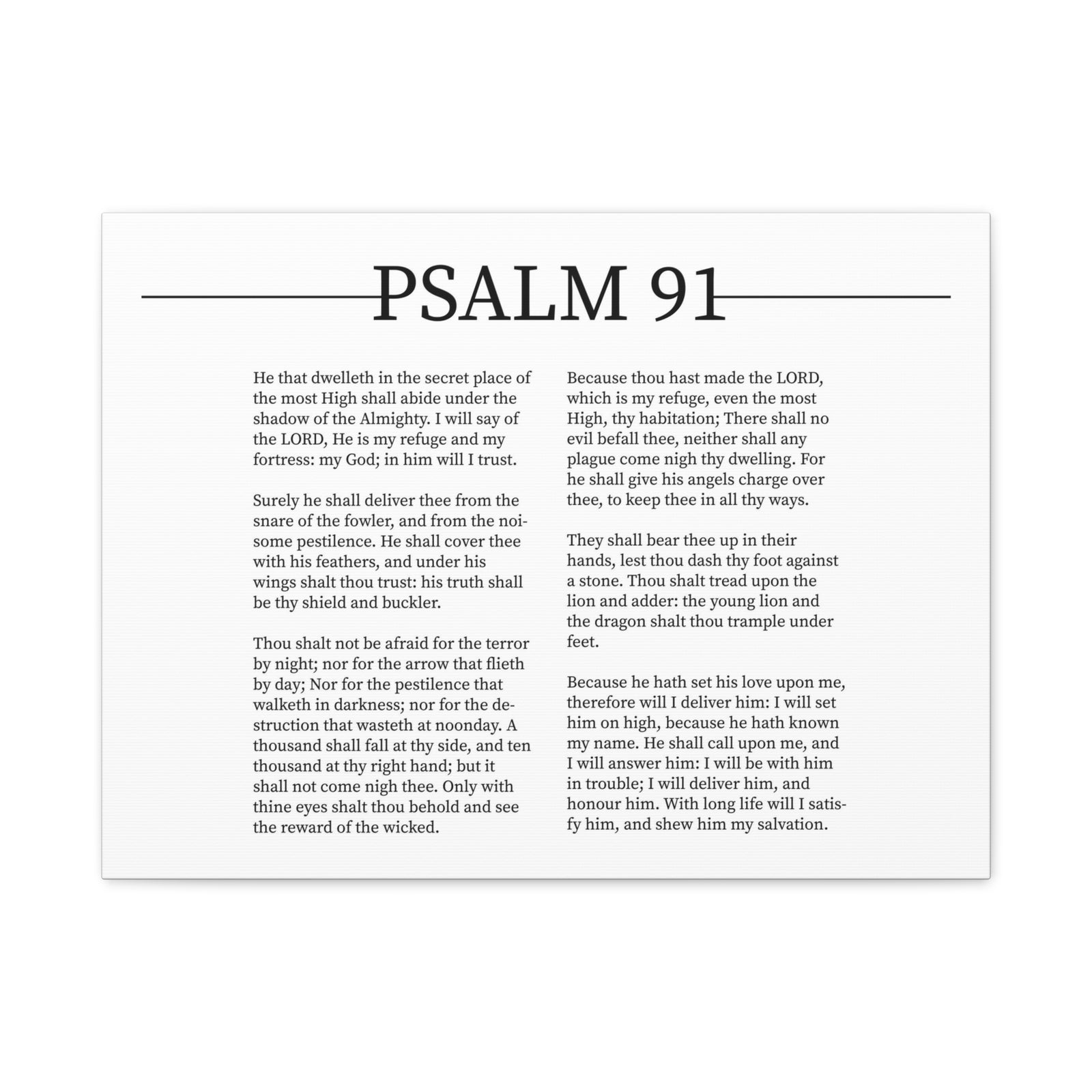 Scripture Canvas Lord Is My Refuge Psalm 91 Christian Wall Art Bible Verse Print Ready to Hang-Express Your Love Gifts