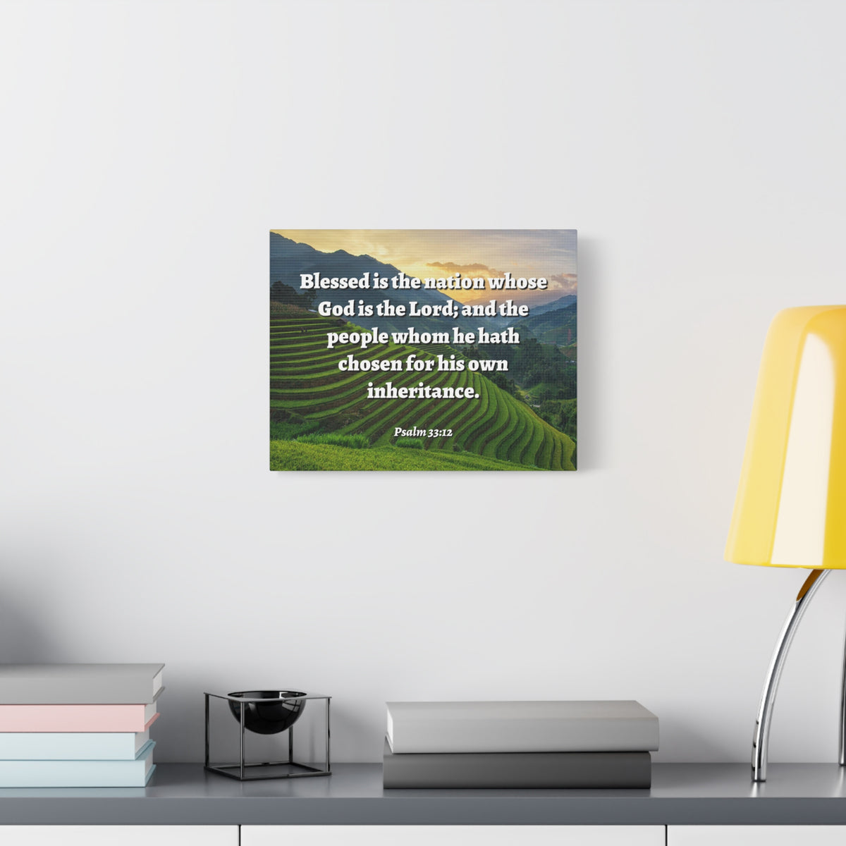 Scripture Walls Blessed Is The Nation Psalm 33:12 Bible Verse Canvas Christian Wall Art Ready to Hang-Express Your Love Gifts