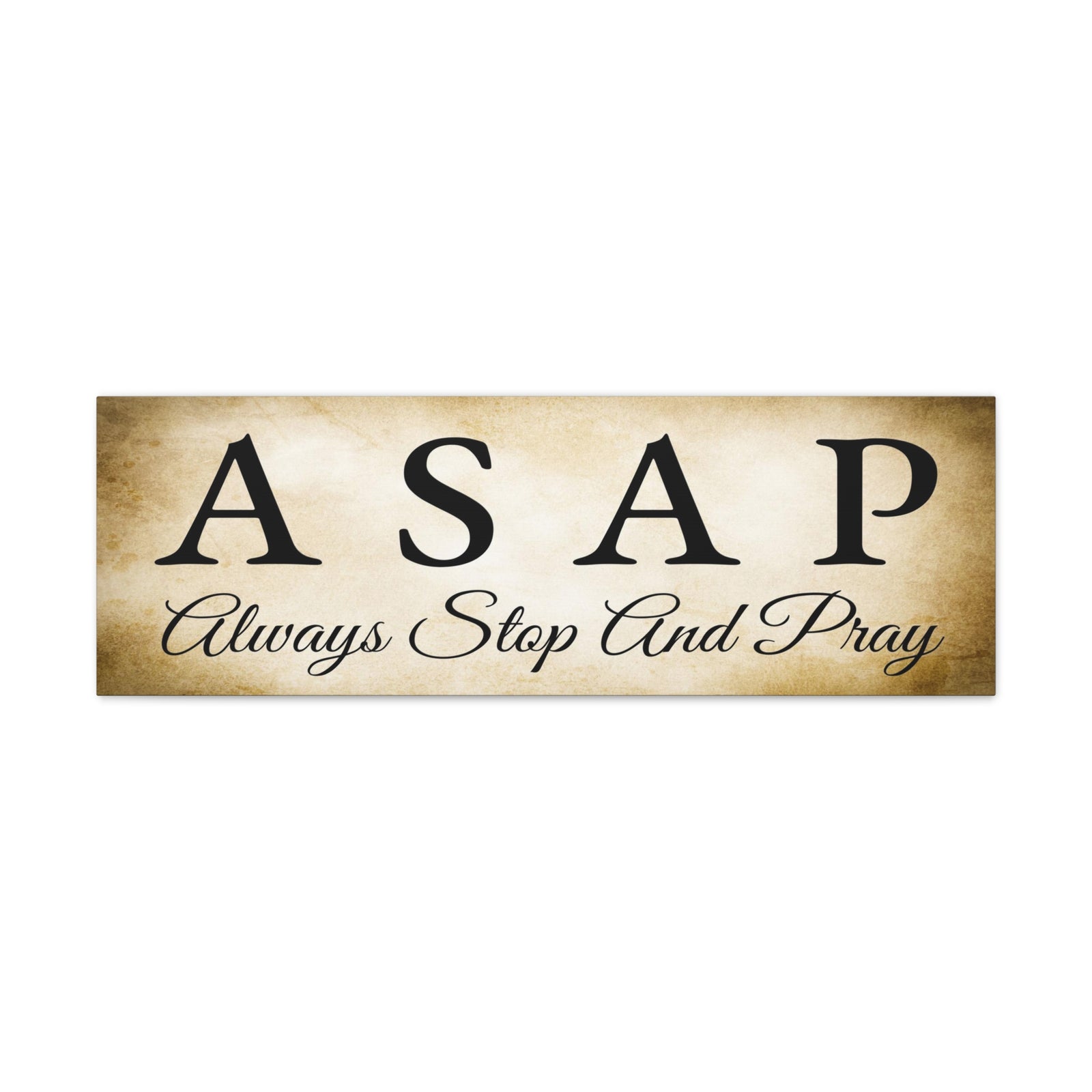 Scripture Walls Stop & Pray 1 Thessalonians 5:17 Gold Bible Verse Canvas Christian Wall Art Ready to Hang Unframed-Express Your Love Gifts