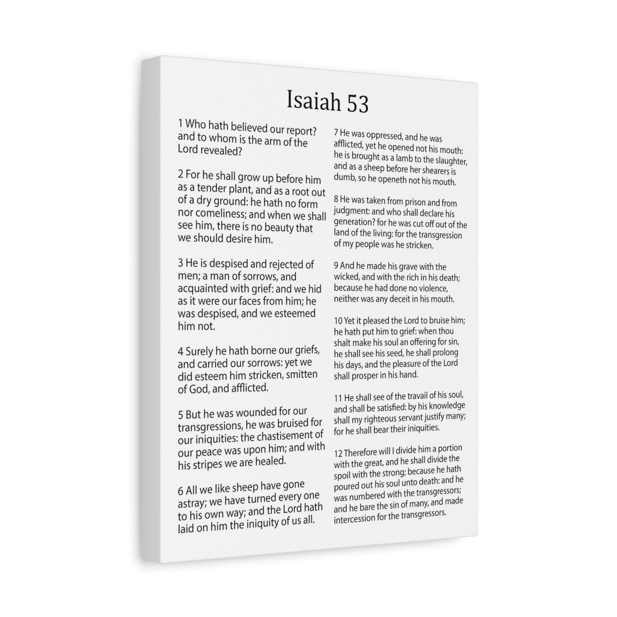 Scripture Walls Isaiah Chapter 53 White Christian Wall Art Print Ready to Hang Unframed-Express Your Love Gifts