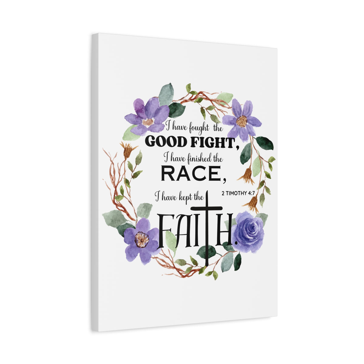 Scripture Walls 2 Timothy 4:7 Good Fight Bible Verse Canvas Christian Wall Art Ready to Hang Unframed-Express Your Love Gifts