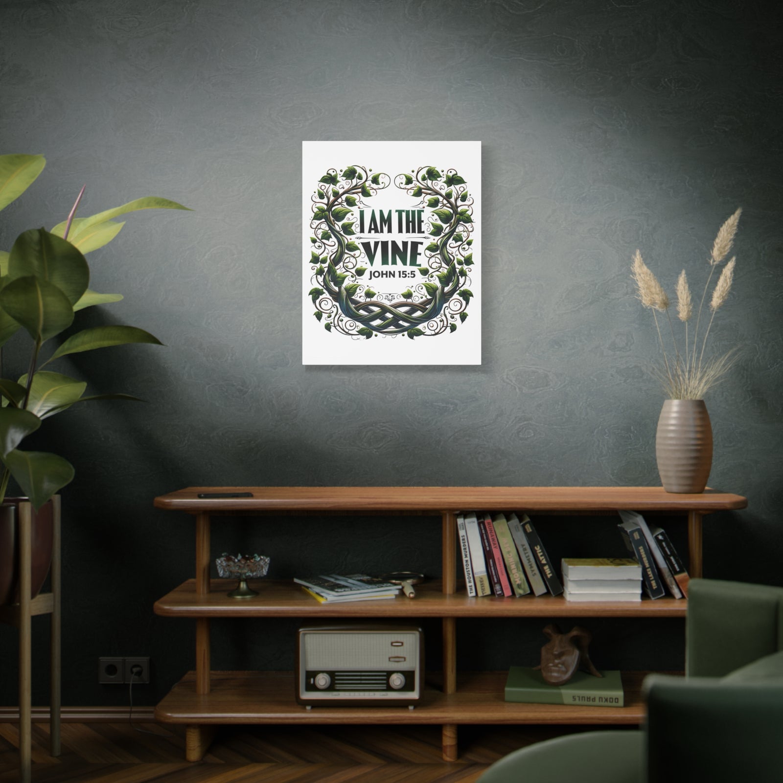 Scripture Walls John 15:5 I Am the Vine Bible Verse Canvas Christian Wall Art Ready to Hang Unframed-Express Your Love Gifts