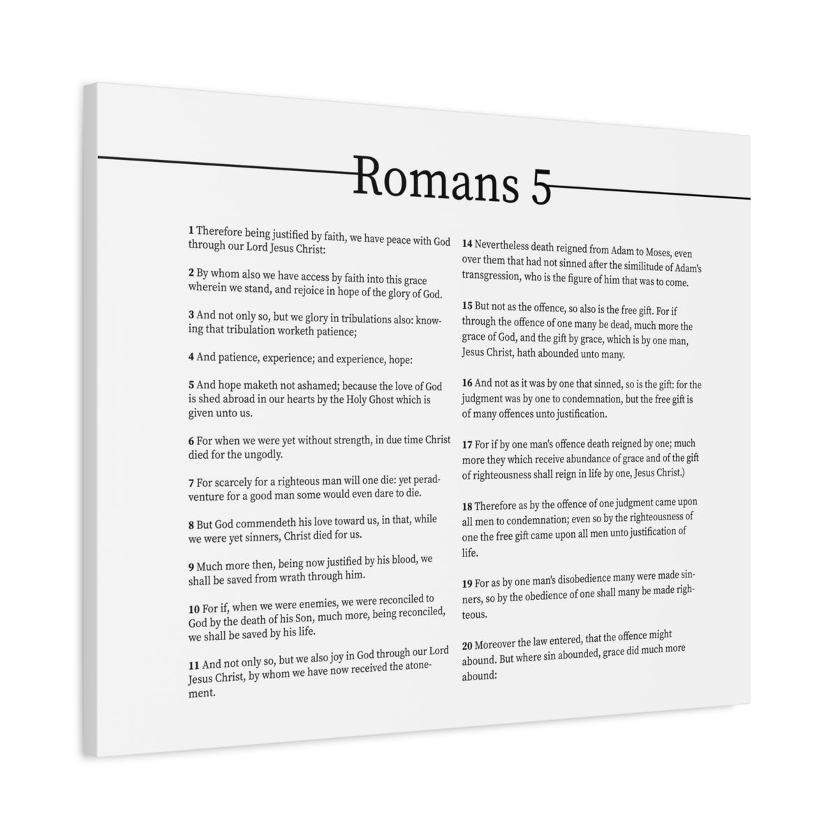 Scripture Canvas Peace With God Romans 5 Christian Wall Art Bible Verse Print Ready to Hang-Express Your Love Gifts