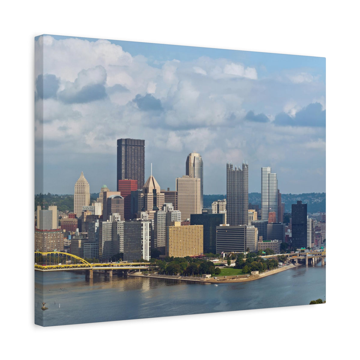 Pittsburgh Daytime Skyline Canvas Artwork High-Quality Breathtaking Stunning Cityscape for Home Decor Ready to Hang-Express Your Love Gifts