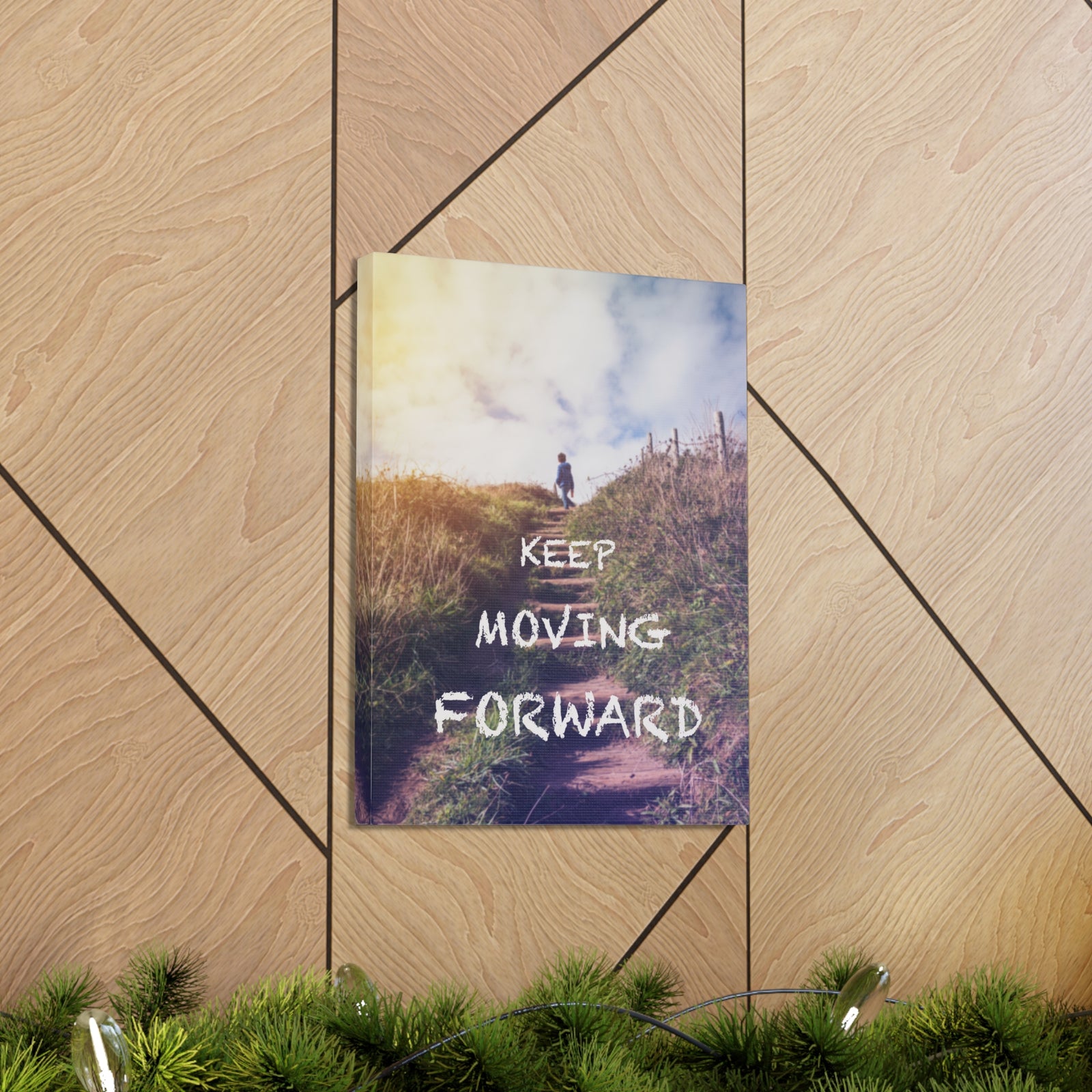 Inspirational Quote Canvas Keep Moving Forward Motivational Print Ready to Hang Artwork-Express Your Love Gifts