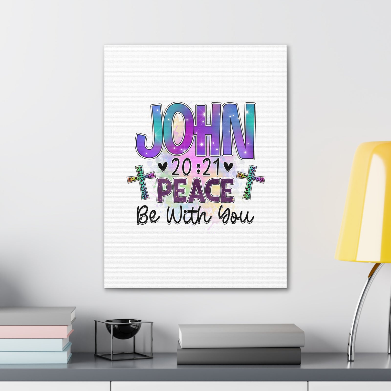 Scripture Walls John 20:21 Peace Be With You Bible Verse Canvas Christian Wall Art Ready to Hang Unframed-Express Your Love Gifts