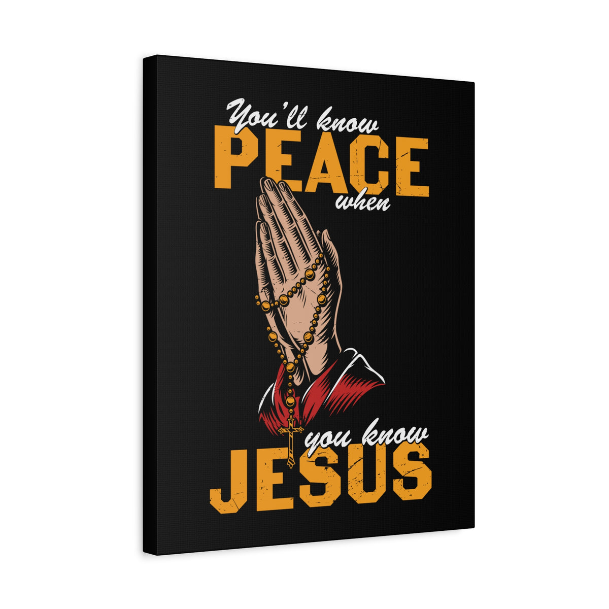 Scripture Canvas You'll Know Peace Rosary Psalms 96:1-13 Christian Wall Art Bible Verse Print Ready to Hang-Express Your Love Gifts