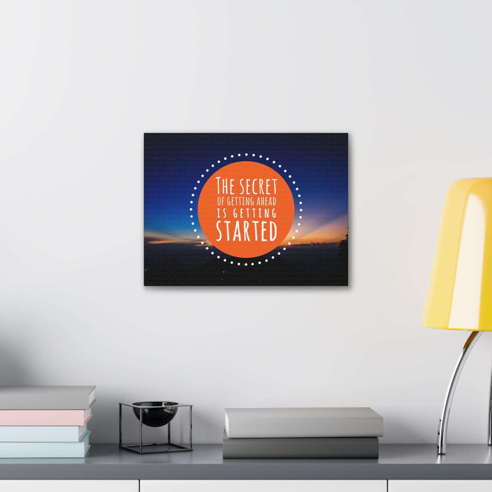 Inspirational Wall Art Secret Of Getting Ahead Motivation Wall Decor for Home Office Gym Inspiring Success Quote Print Ready to Hang-Express Your Love Gifts