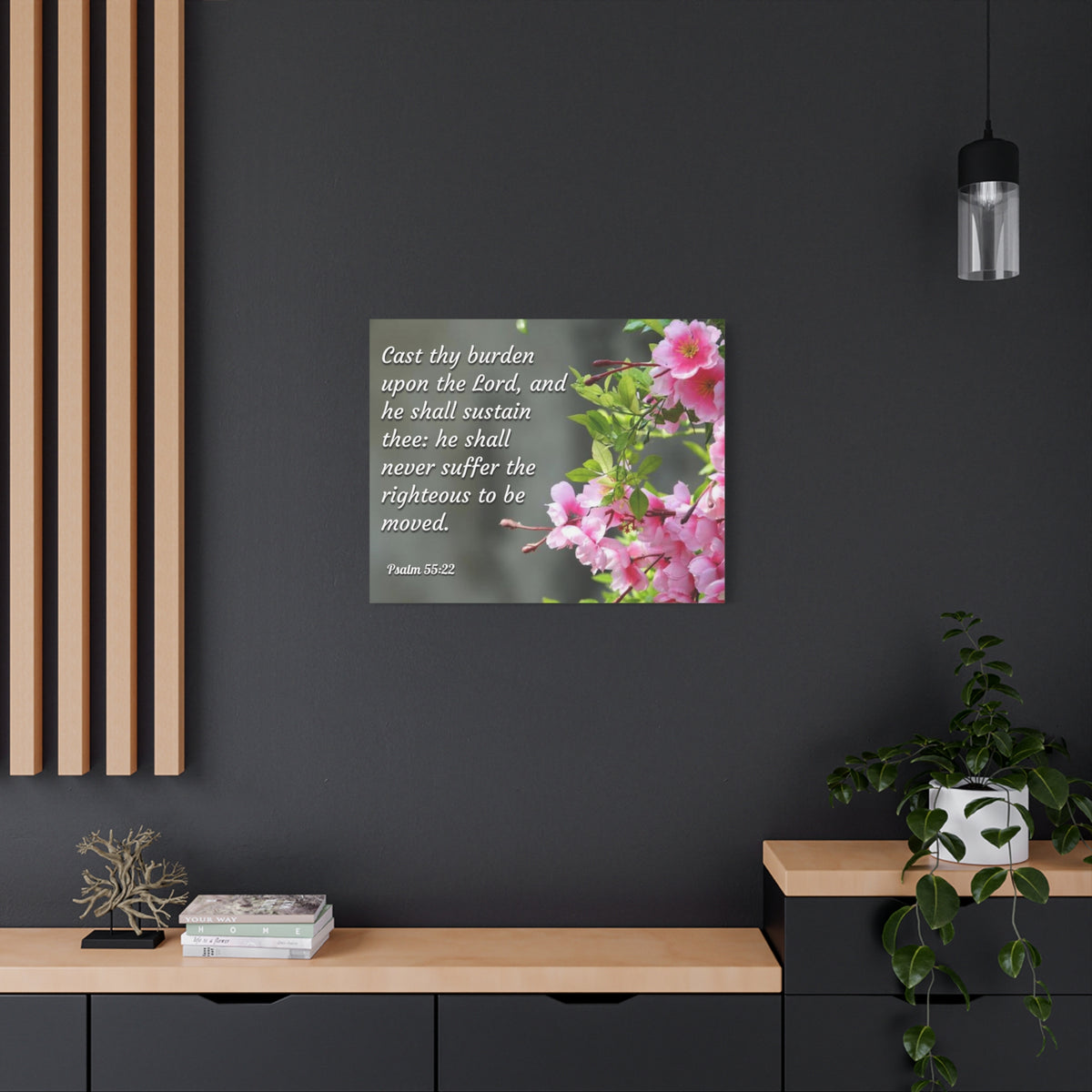 Scripture Canvas Upon The Lord Psalm 55:22 Christian Wall Art Bible Verse Print Ready to Hang-Express Your Love Gifts