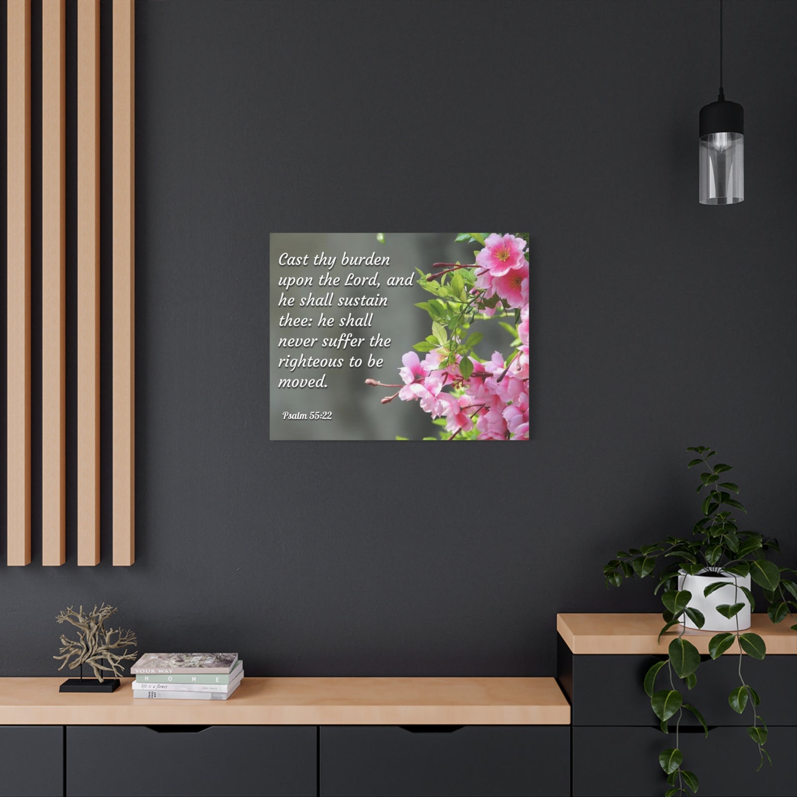 Scripture Canvas Upon The Lord Psalm 55:22 Christian Wall Art Bible Verse Print Ready to Hang-Express Your Love Gifts