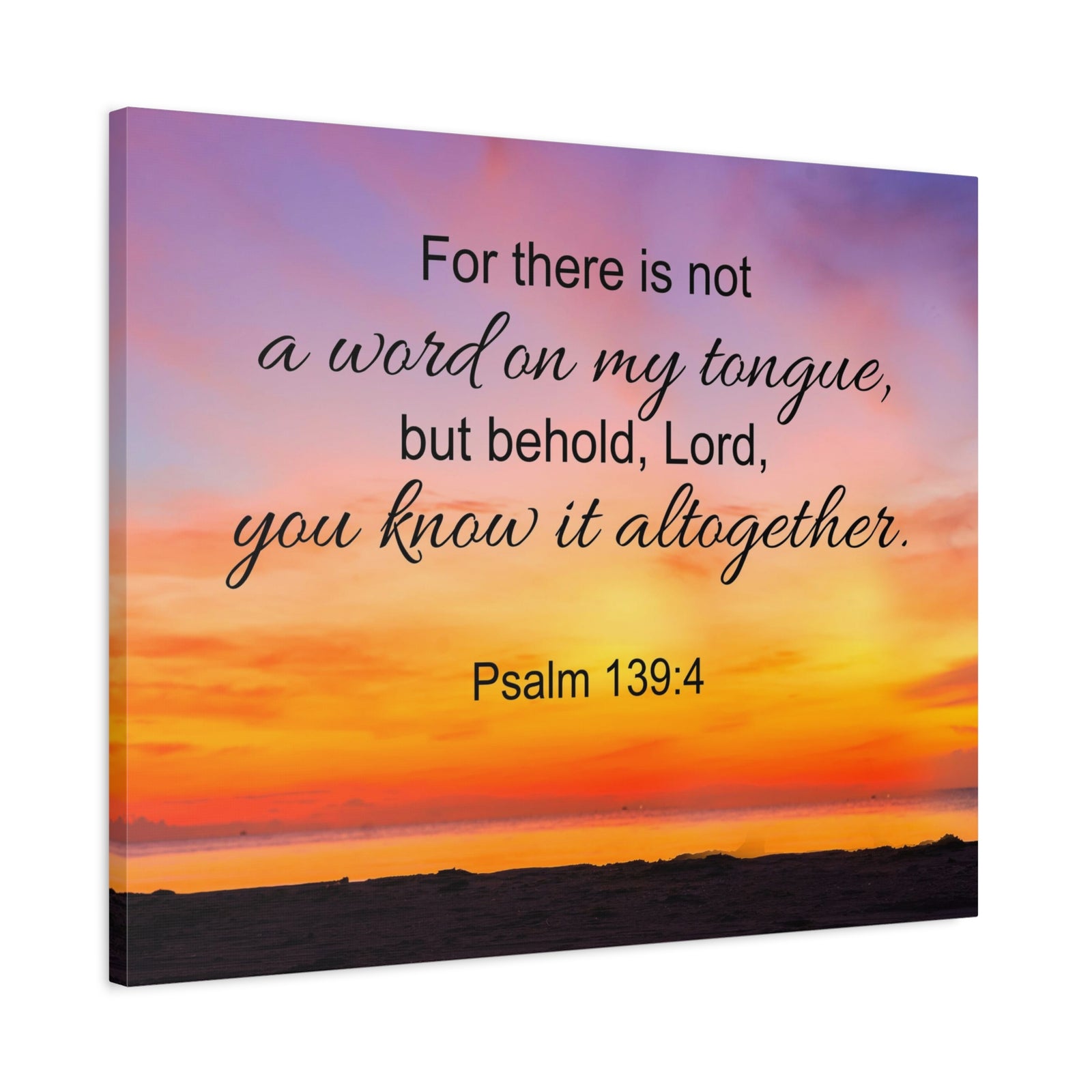 Scripture Canvas You Know It All Together Psalm 139:4 Christian Wall Art Bible Verse Print Ready to Hang-Express Your Love Gifts