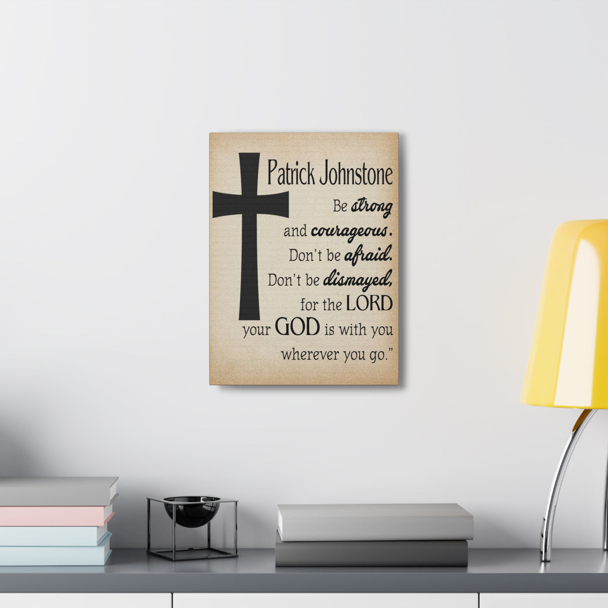 Scripture Walls Personalized Joshua 1:9 Cross Bible Chapter Canvas Christian Wall Art Ready to Hang-Express Your Love Gifts