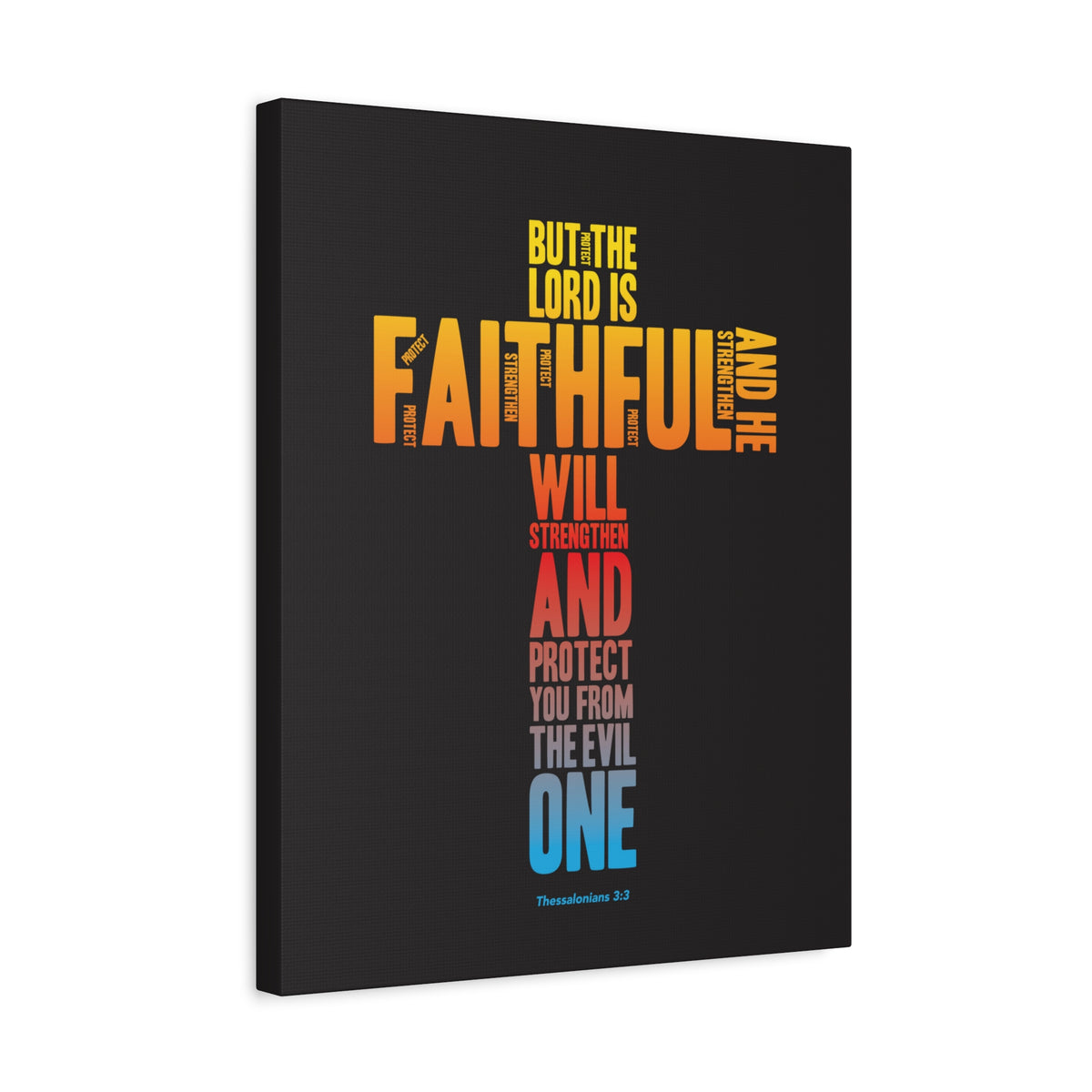 Scripture Canvas Protect You From Evil Thessalonian 3:3 Christian Wall Art Bible Verse Print Ready to Hang-Express Your Love Gifts