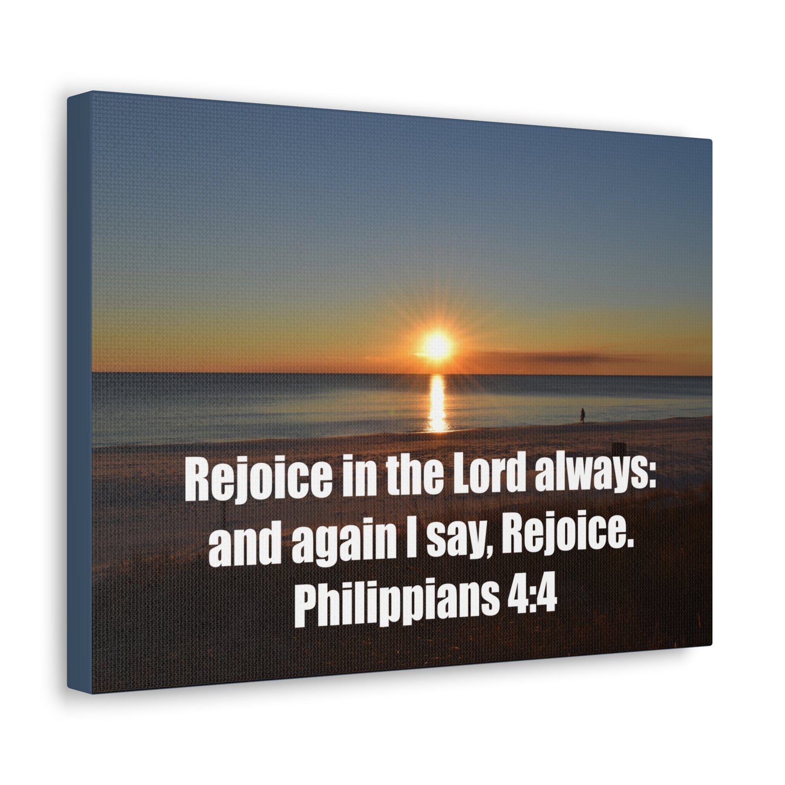 Scripture Walls Rejoice In The Lord Philippians 4:4 Sunset Bible Verse Canvas Christian Wall Art Ready to Hang-Express Your Love Gifts