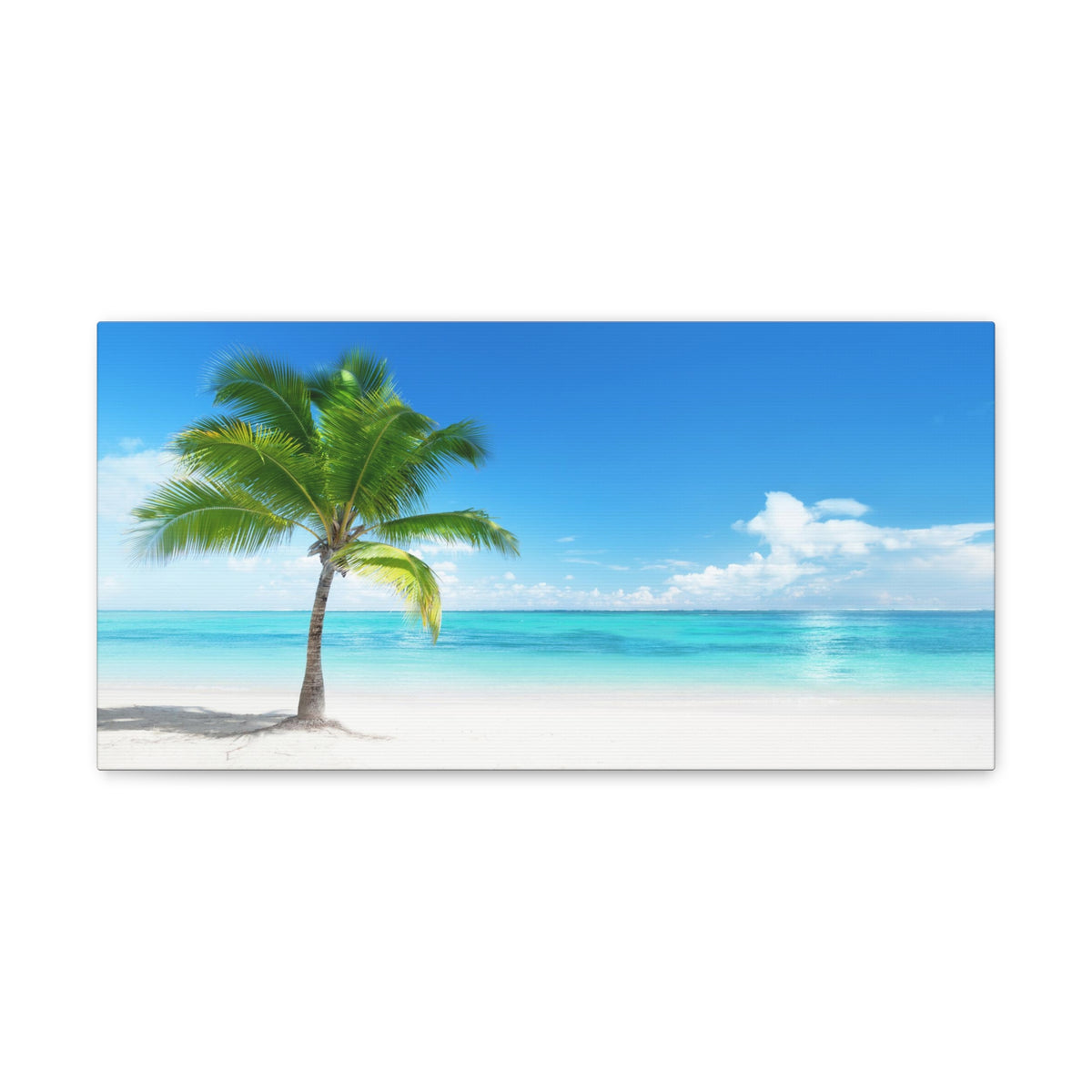 Palm on the beach in Daylight Ocean Canvas Wall Art for Home Decor Ready-to-Hang-Express Your Love Gifts
