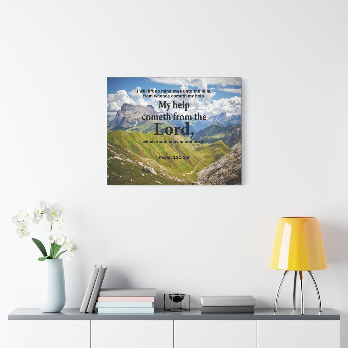 Bible Verse Canvas My Help is God Psalm 121:1-2 Wall Art Christian Home Decor-Express Your Love Gifts