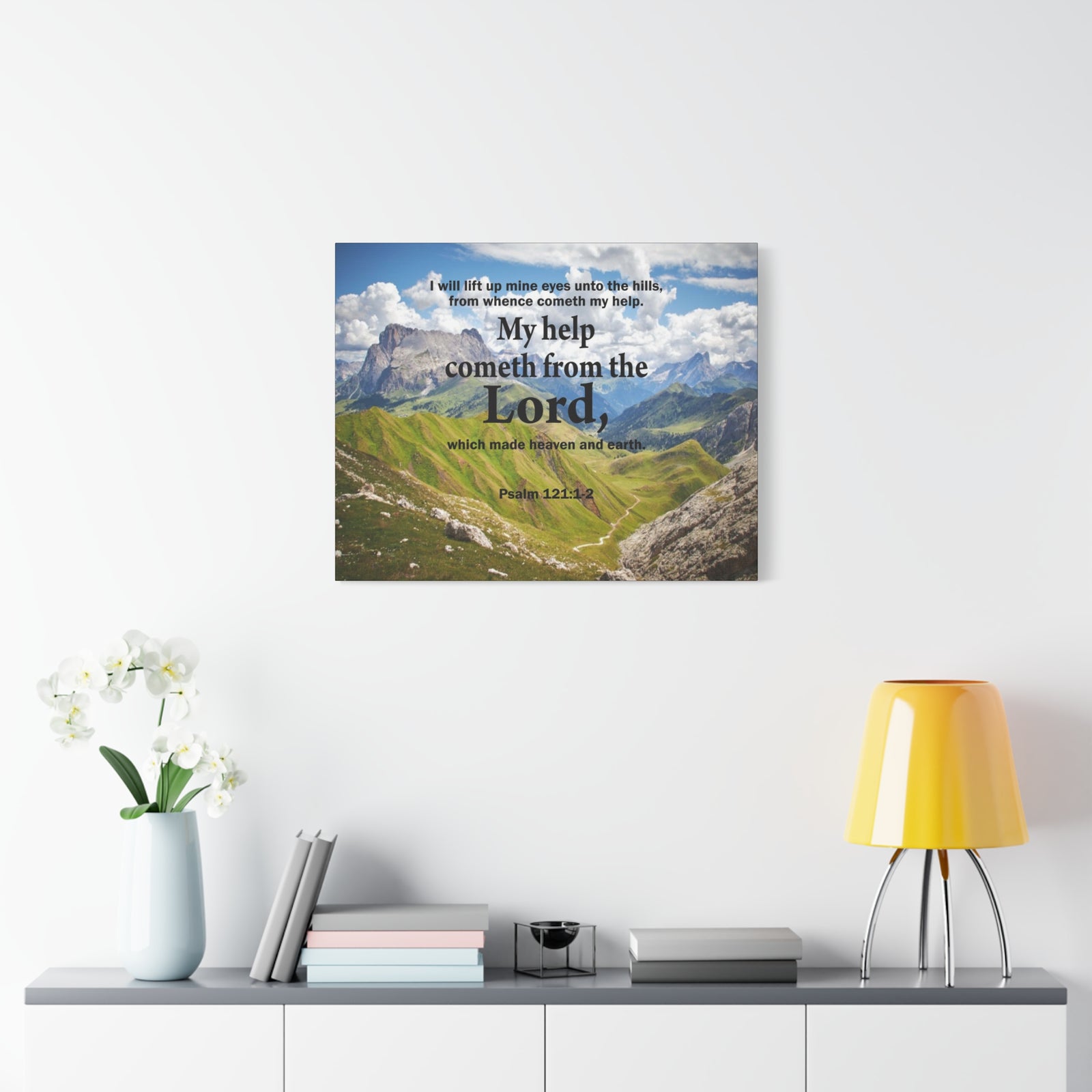 Bible Verse Canvas My Help is God Psalm 121:1-2 Wall Art Christian Home Decor-Express Your Love Gifts