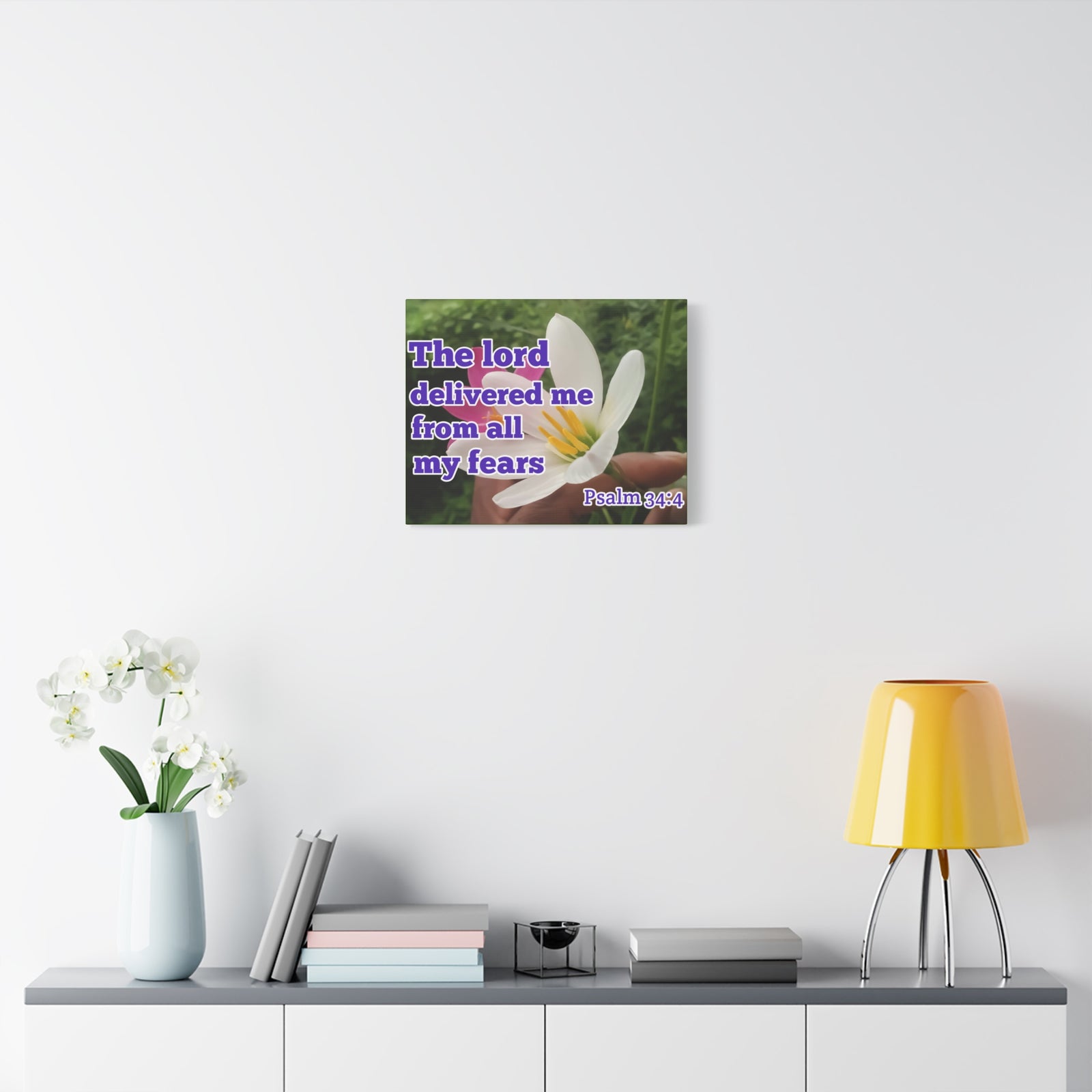Scripture Walls The Lord Delivered Me Psalm 34:4 Bible Verse Canvas Christian Wall Art Ready to Hang-Express Your Love Gifts