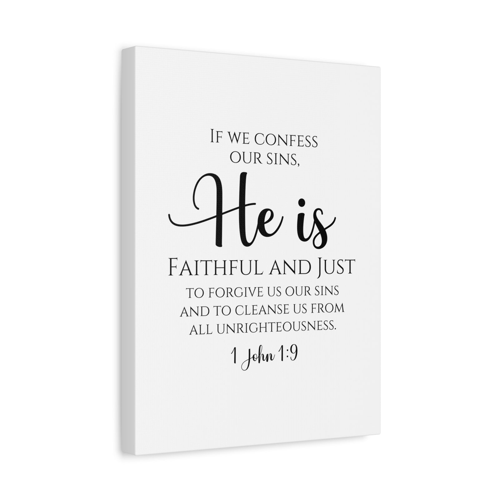 Scripture Walls 1 John 1:9 Faithful and Just Bible Verse Canvas Christian Wall Art Ready to Hang Unframed-Express Your Love Gifts