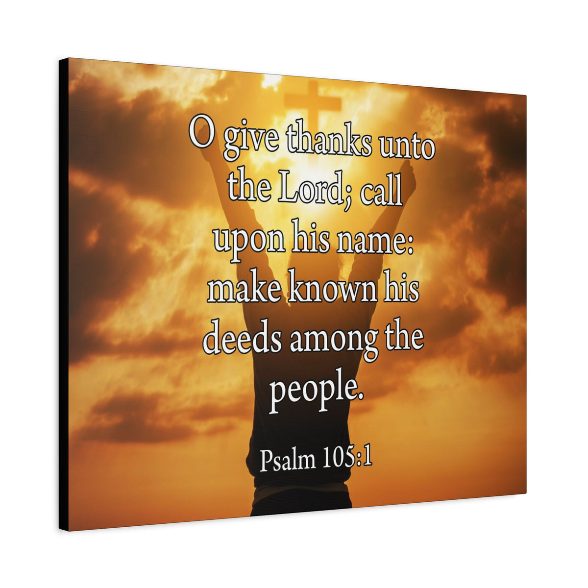 Bible Verse Canvas Give Thanks Unto the Lord Psalm 105:1Christian Home Decor Scripture Art-Express Your Love Gifts