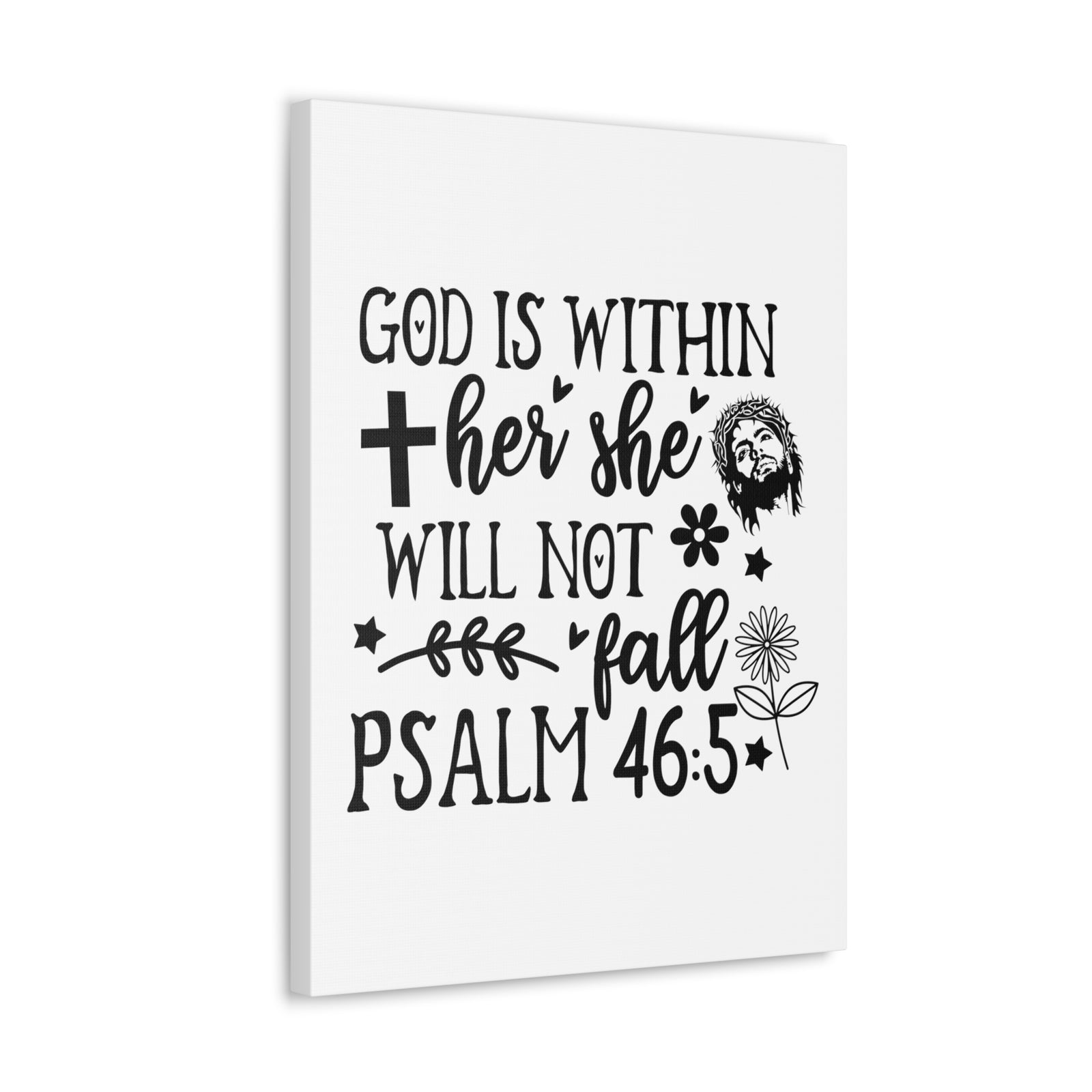 Scripture Walls Psalm 46:5 God is Within Her Bible Verse Canvas Christian Wall Art Ready to Hang Unframed-Express Your Love Gifts
