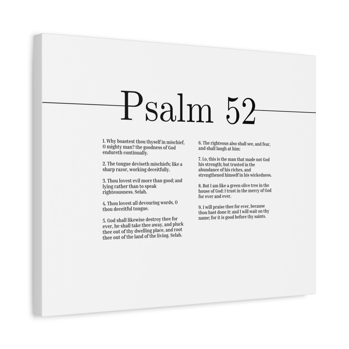 Scripture Canvas The House Of God Psalm 52 Christian Wall Art Bible Verse Print Ready to Hang-Express Your Love Gifts
