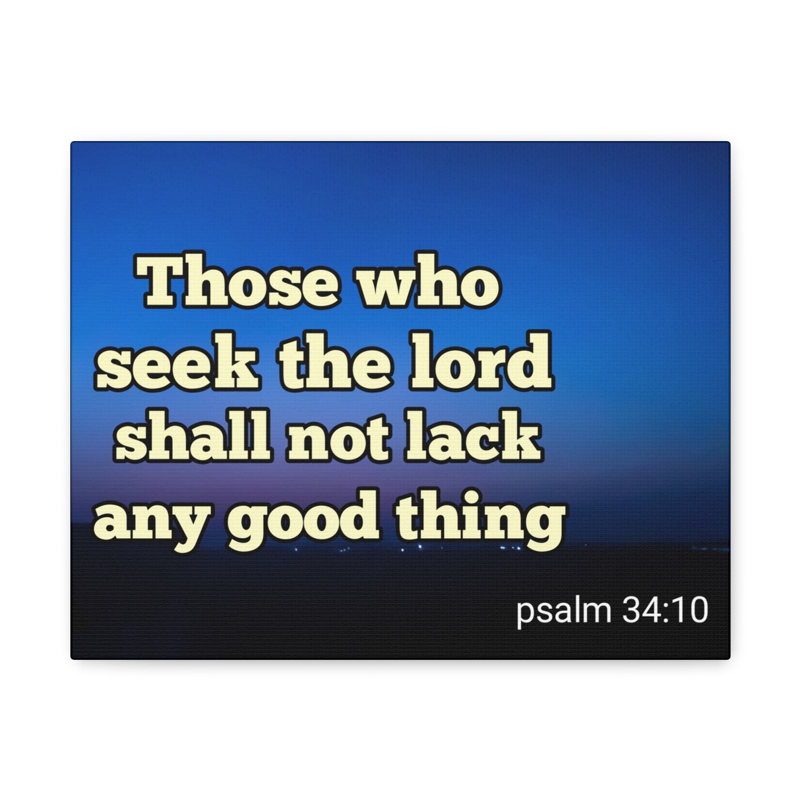 Scripture Walls Seek The Lord Psalm 34:10 Bible Verse Canvas Christian Wall Art Ready to Hang-Express Your Love Gifts