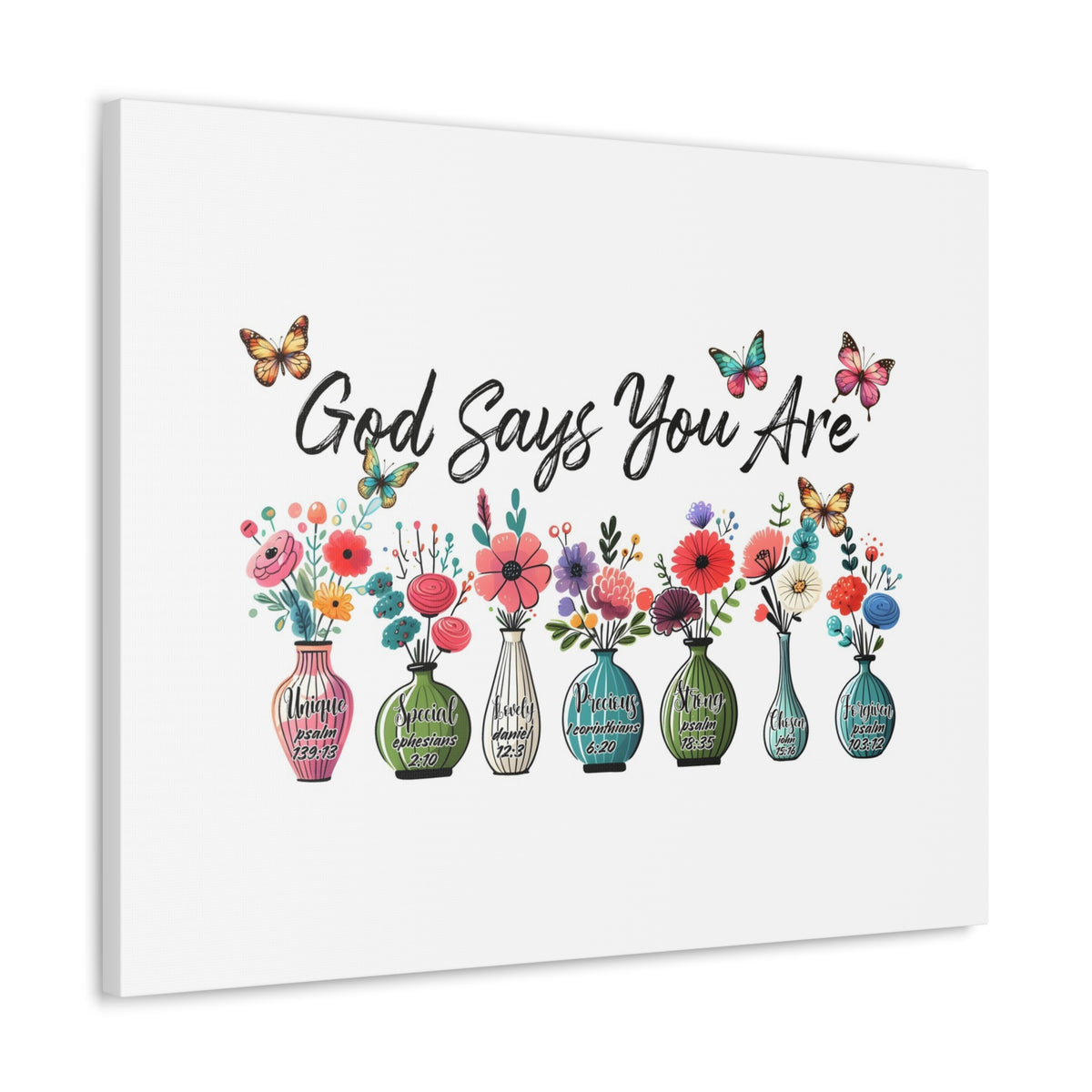 Scripture Walls God Says You Are Bible Verse Canvas Christian Wall Art Ready to Hang Unframed-Express Your Love Gifts