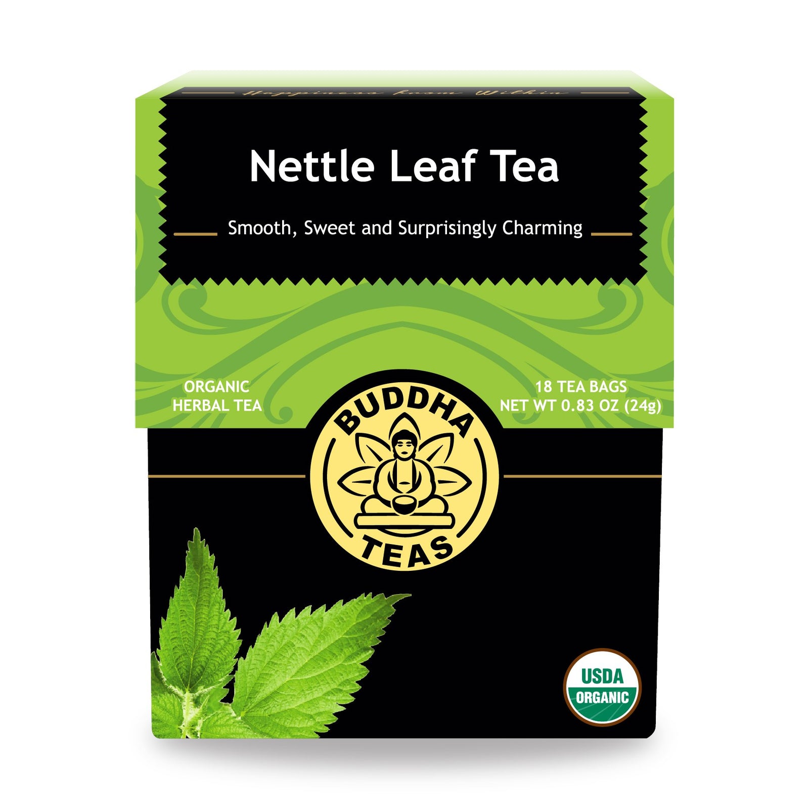 Buddha Teas Organic Nettle Leaf Tea – Caffeine-Free, Kosher, GMO-Free, 18 Bleach-Free Tea Bags (4 Pack)-Express Your Love Gifts