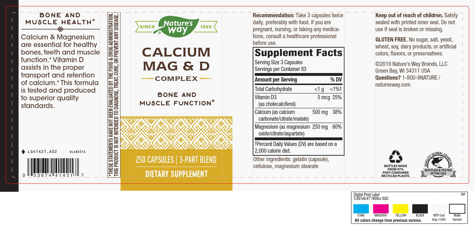 Nature’s Way Calcium Magnesium Vitamin D3, 250 Capsules - Bone & Muscle Support, Gluten-Free-Express Your Love Gifts