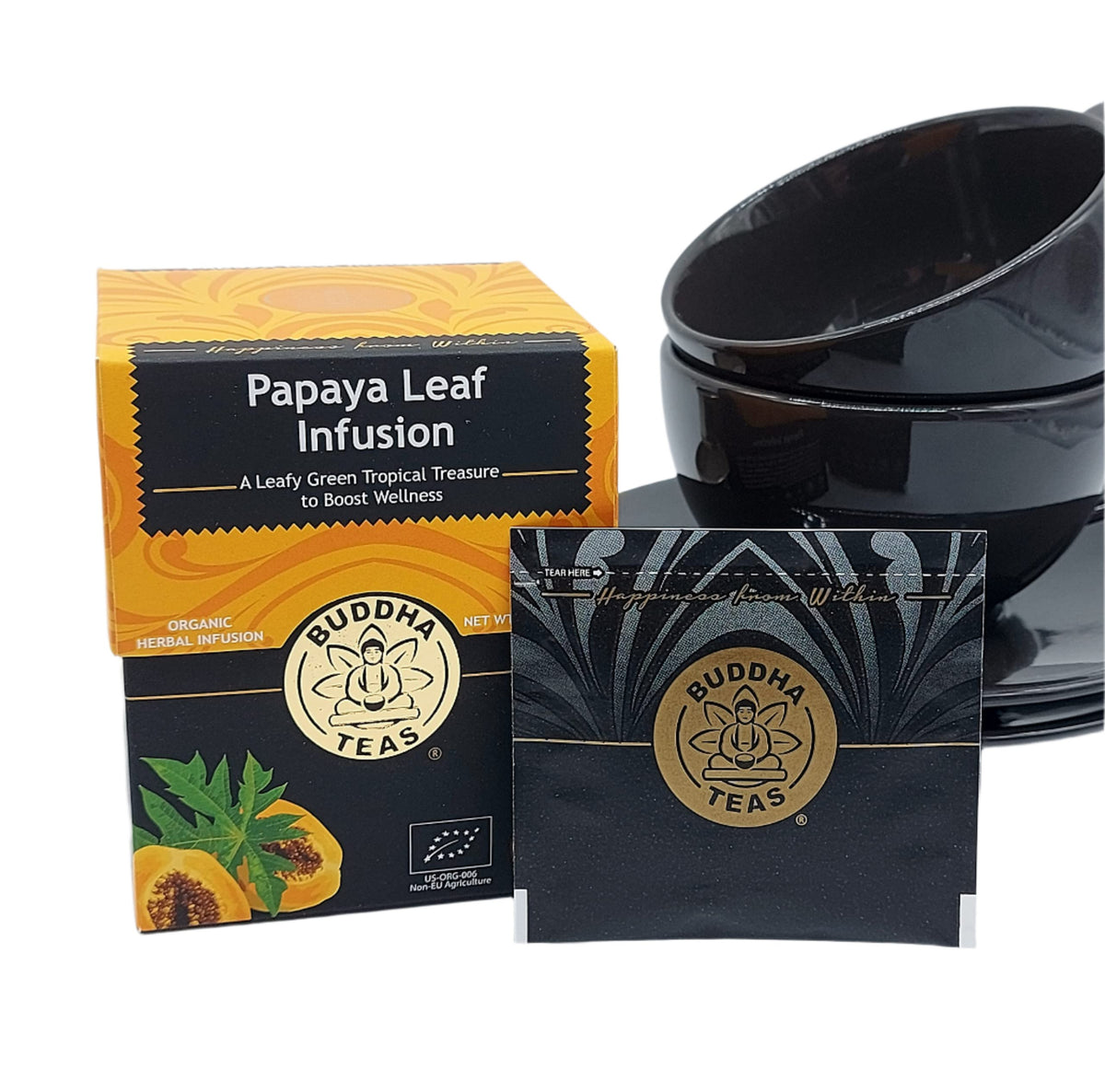 Buddha Teas Organic Papaya Leaf Tea – Caffeine-Free, Kosher, USDA Organic, 54 Bleach-Free Tea Bags (Pack of 3)-Express Your Love Gifts