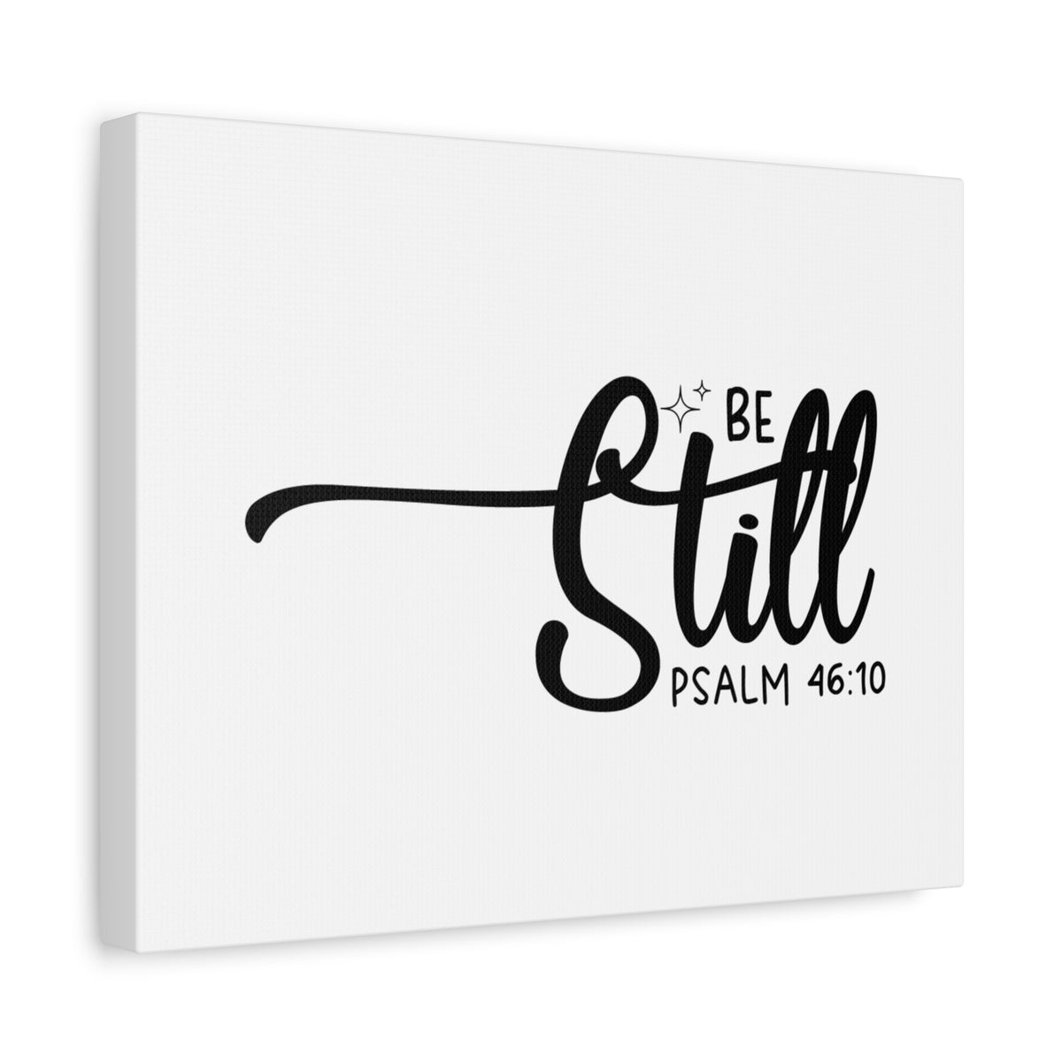 Scripture Canvas Be Still White Psalm 46:10 Christian Wall Art Bible Verse Print Ready to Hang-Express Your Love Gifts