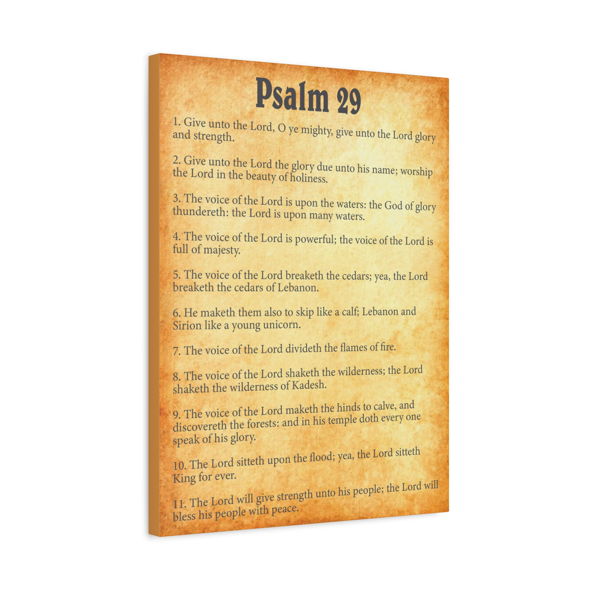 Scripture Walls Psalm 29 Gold Bible Chapter Canvas Christian Wall Art Ready to Hang-Express Your Love Gifts