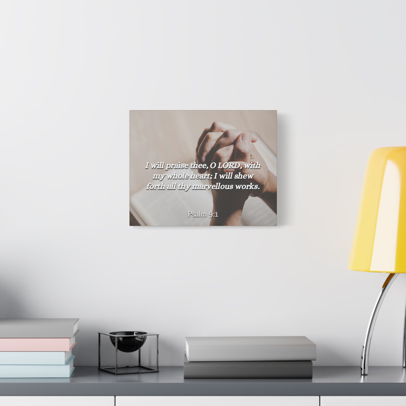 Scripture Canvas Marvelous Works Psalms 9:1 Christian Wall Art Bible Verse Print Ready to Hang-Express Your Love Gifts