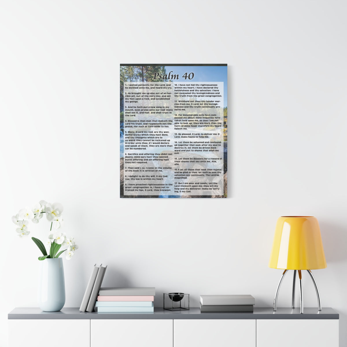 Scripture Canvas My Deliverer Heard Me Psalm 40 Colored Christian Wall Art Print Ready to Hang-Express Your Love Gifts