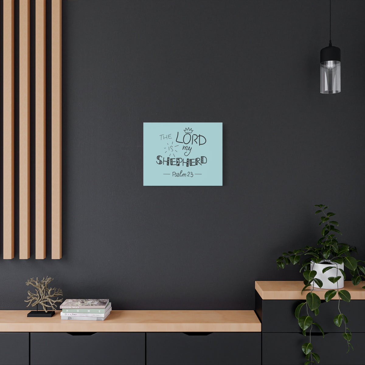Scripture Canvas The Lord Is My Shepherd Psalm 23 Christian Wall Art Bible Verse Print Ready To Hang-Express Your Love Gifts