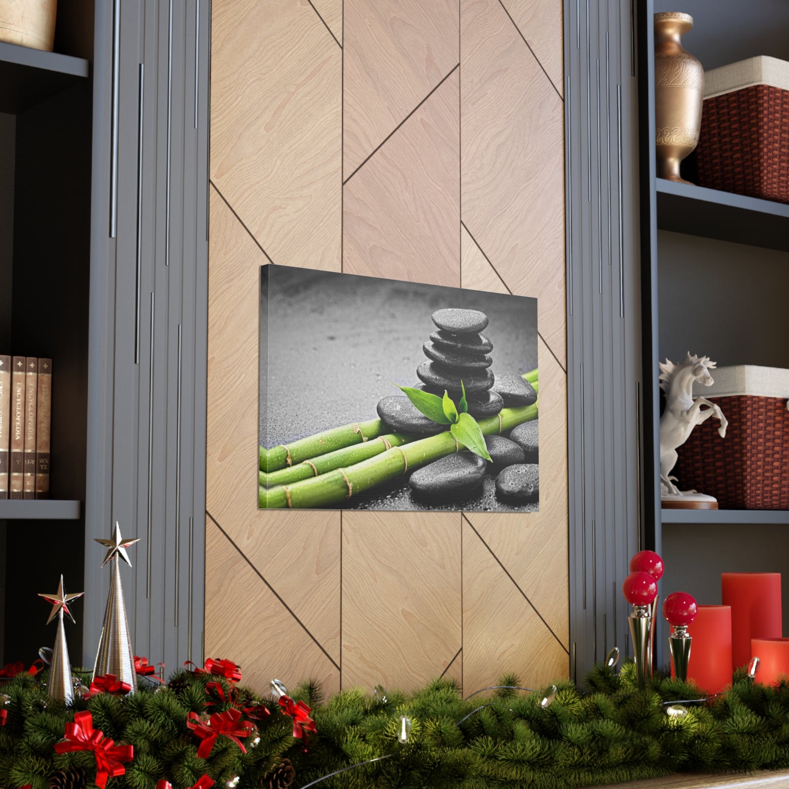 Bamboo on the Black Forest Floral Nature Photography Canvas Wall Art for Home Decor Ready-to-Hang-Express Your Love Gifts