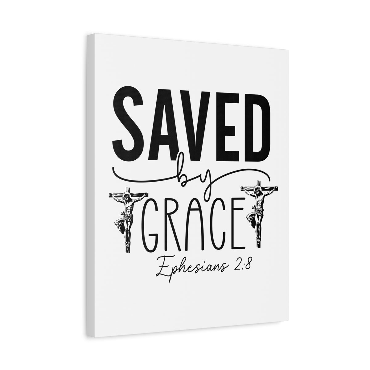 Scripture Walls Ephesian 2:8 Saved By Grace Bible Verse Canvas Christian Wall Art Ready to Hang Unframed-Express Your Love Gifts
