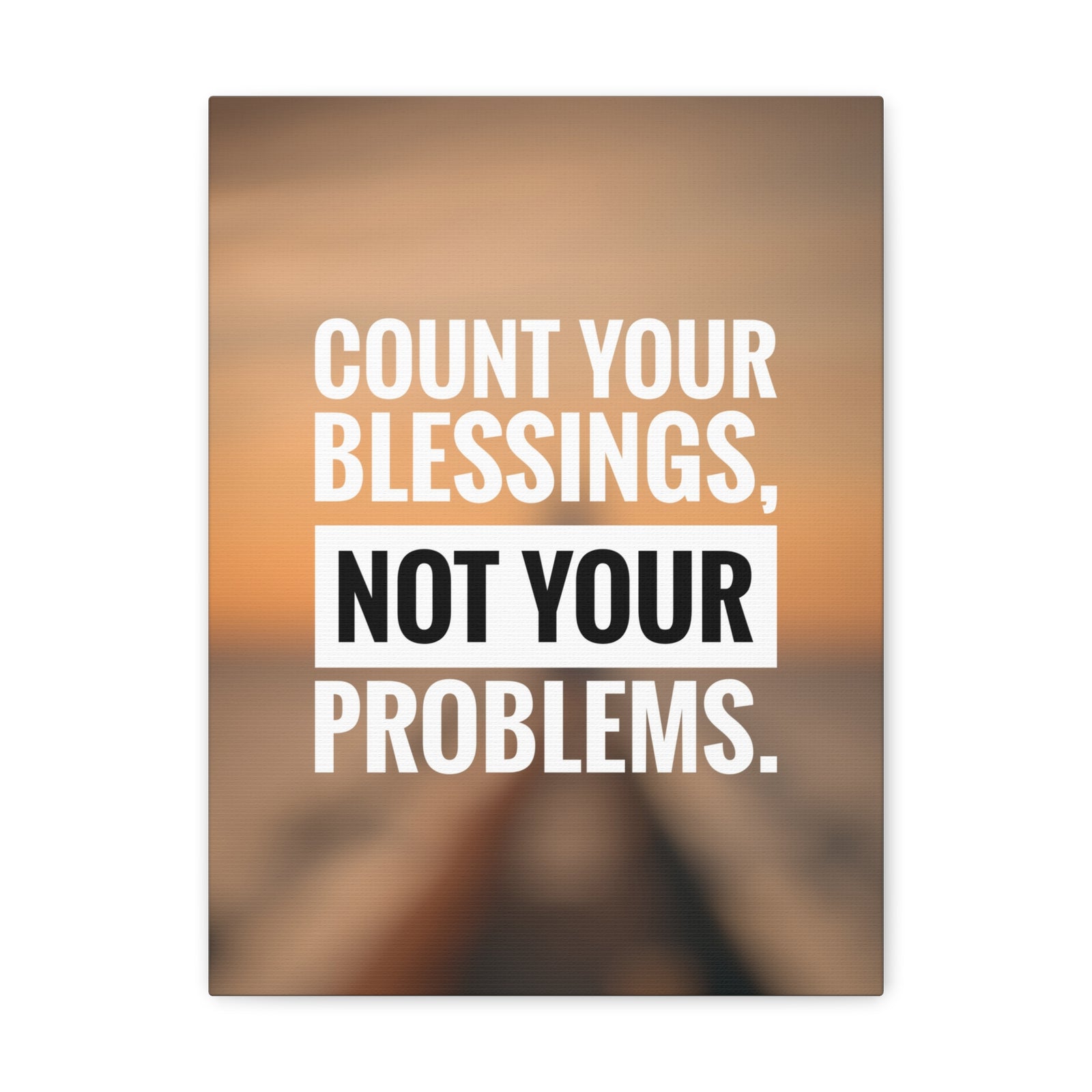 Inspirational Quote Canvas Count Your Blessing's Motivational Print Ready to Hang Artwork-Express Your Love Gifts