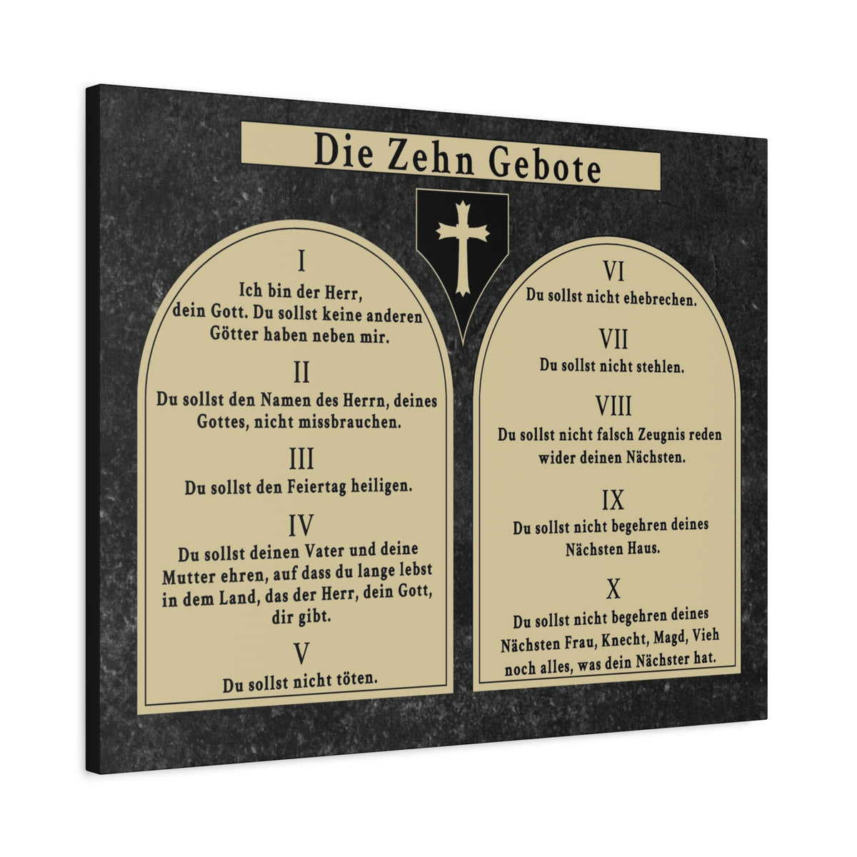 Scripture Walls Die Zehn Gebote Ten Commandments Tablets German Bible Verse Canvas Christian Wall Art Ready to Hang Unframed-Express Your Love Gifts