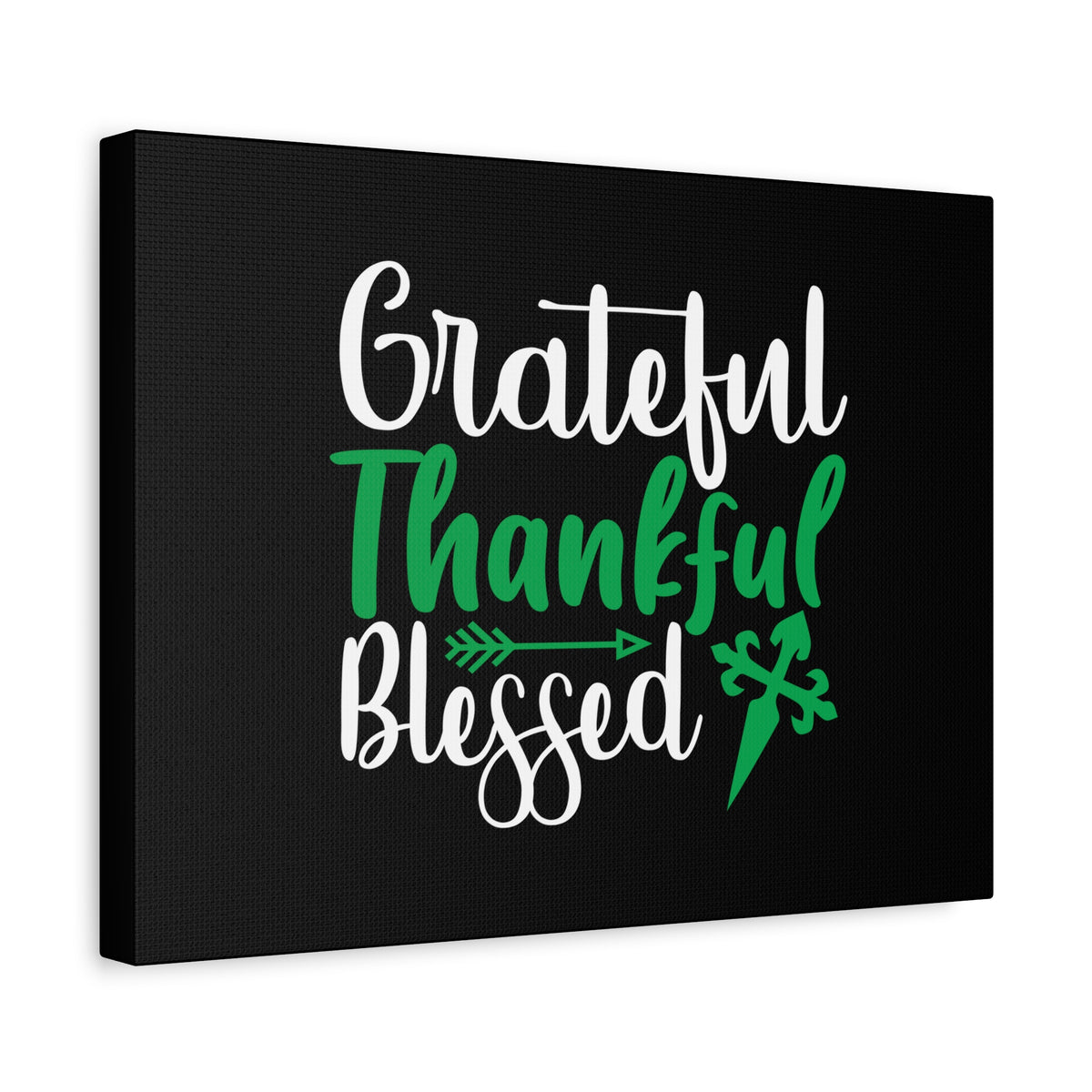 Scripture Canvas Grateful, Thankful, Blessed Psalm 106:1 Christian Wall Art Bible Verse Print Ready to Hang-Express Your Love Gifts