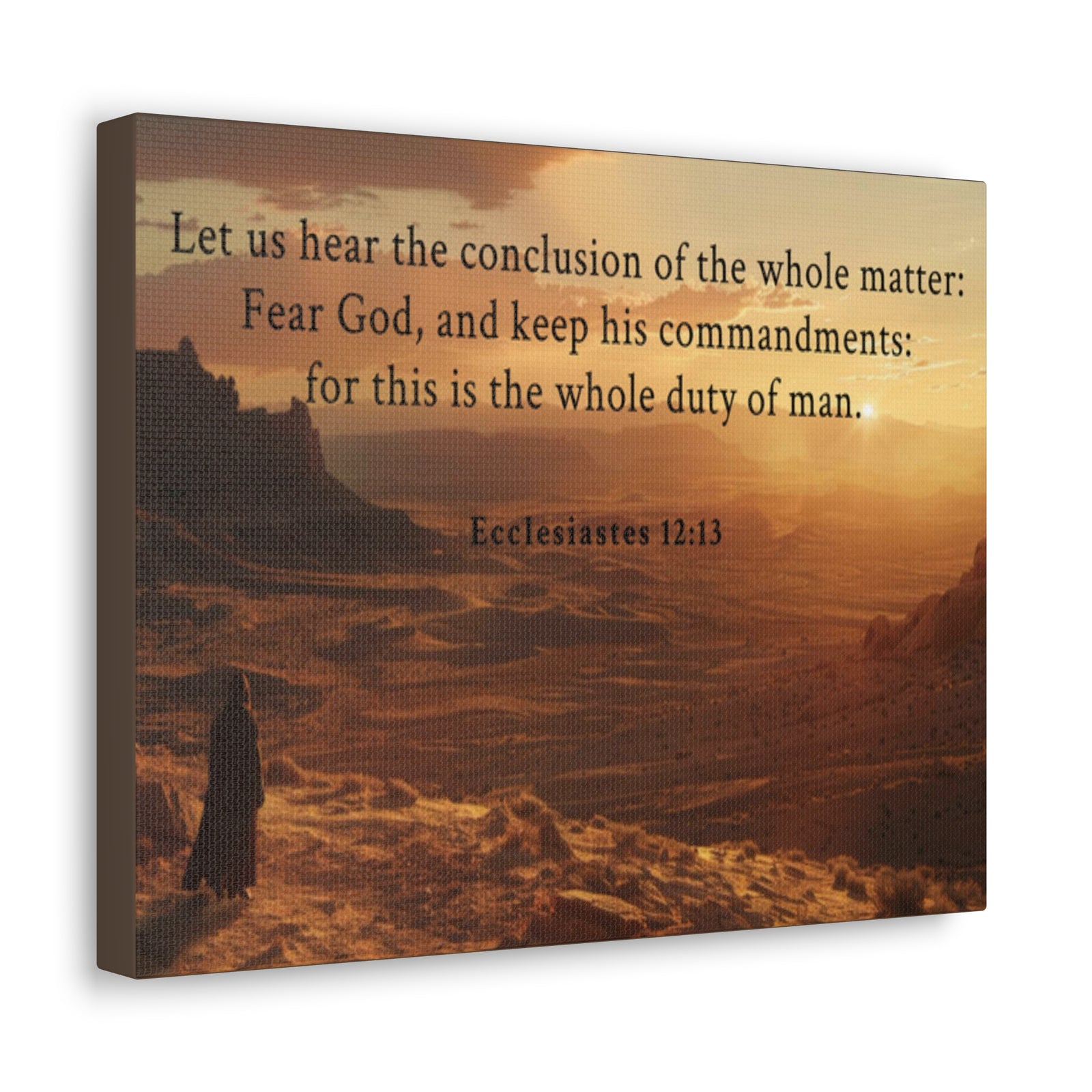Scripture Walls Ecclesiastes 12:13 Bible Verse Canvas Christian Wall Art Ready to Hang Unframed-Express Your Love Gifts