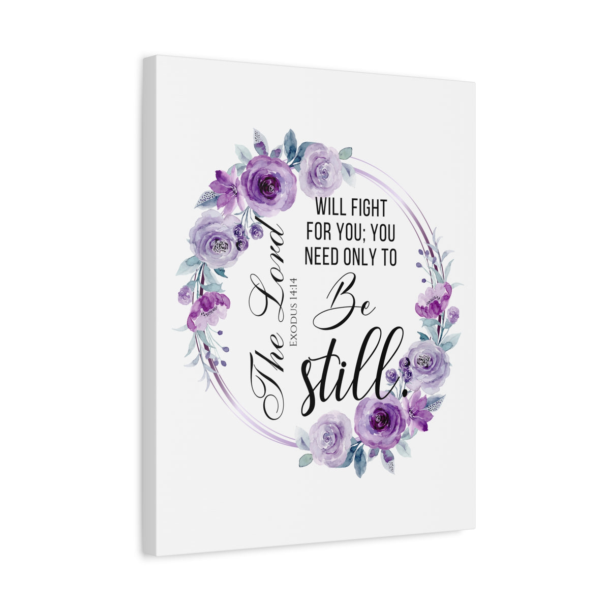Scripture Walls Exodus 14:14 Be Still Bible Verse Canvas Christian Wall Art Ready to Hang Unframed-Express Your Love Gifts