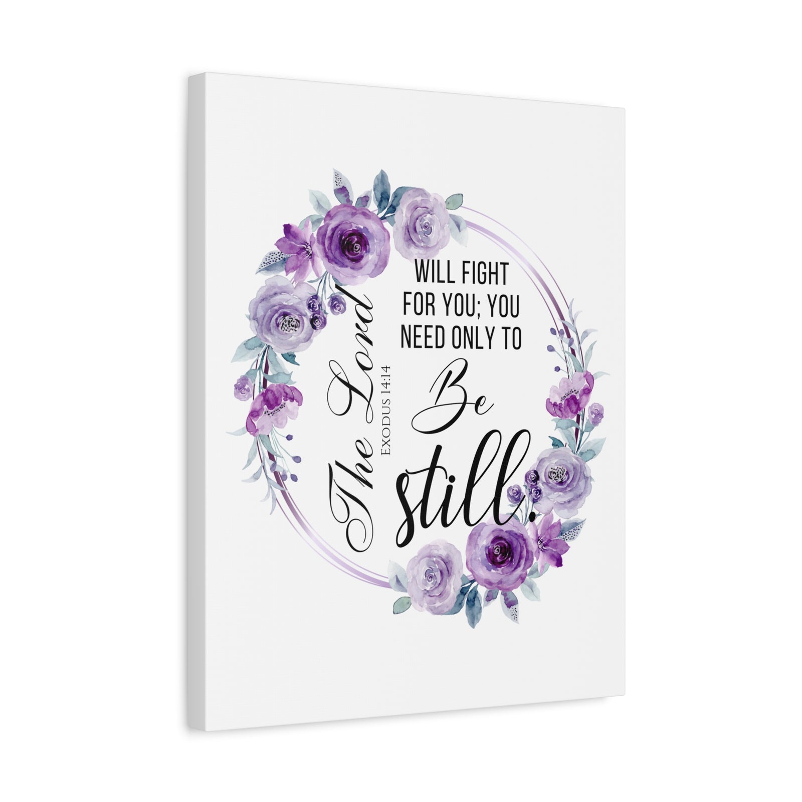 Scripture Walls Exodus 14:14 Be Still Bible Verse Canvas Christian Wall Art Ready to Hang Unframed-Express Your Love Gifts