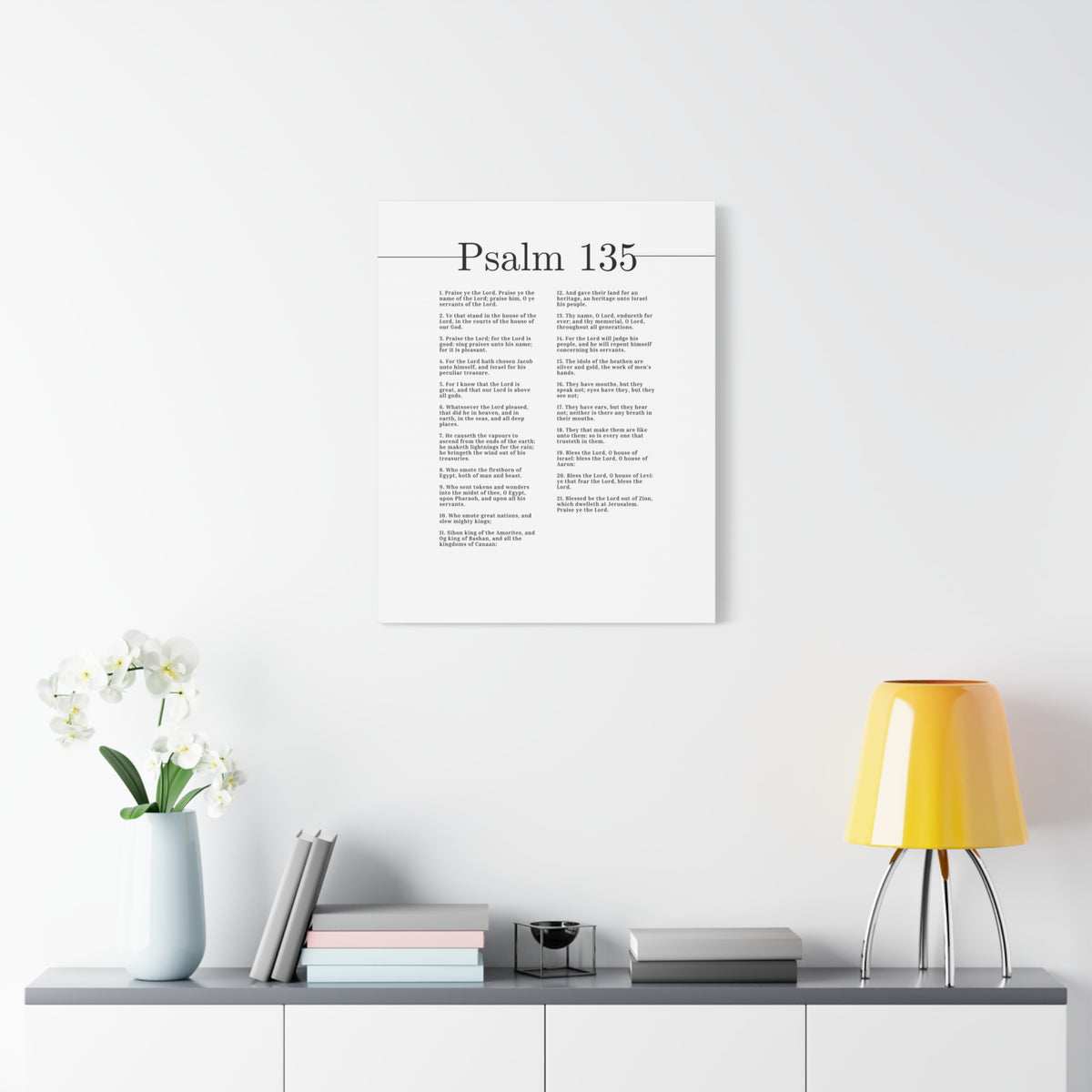 Scripture Canvas Praise Ye The Lord Psalm 135 Christian Wall Art Bible Verse Print Ready to Hang-Express Your Love Gifts