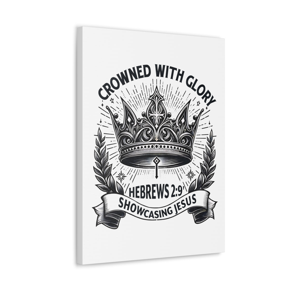 Scripture Walls Hebrews 2:9 Crowned With Glory Bible Verse Canvas Christian Wall Art Ready to Hang Unframed-Express Your Love Gifts