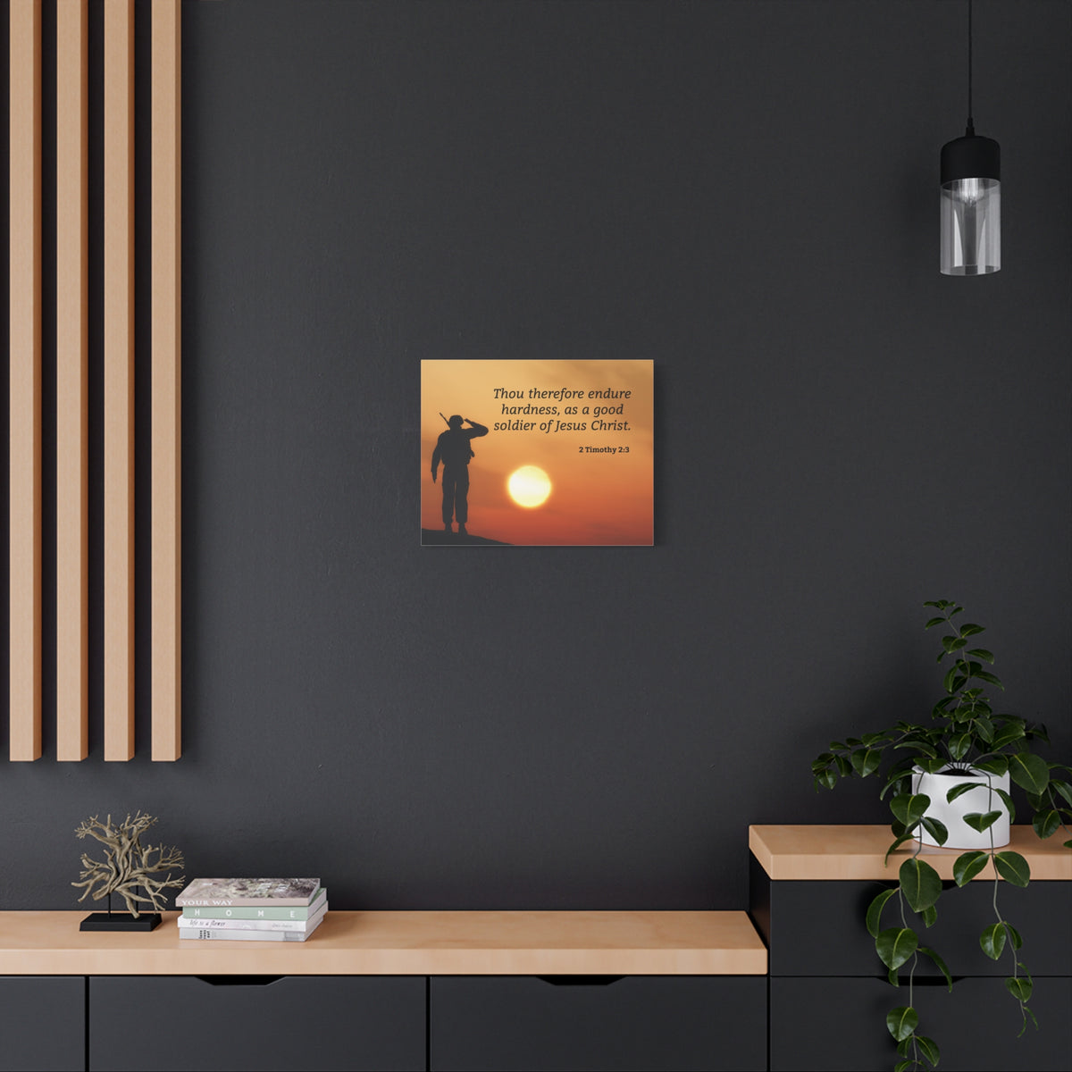 Scripture Walls Good Soldier 2 Timothy 2:3 Bible Verse Canvas Christian Wall Art Ready to Hang-Express Your Love Gifts